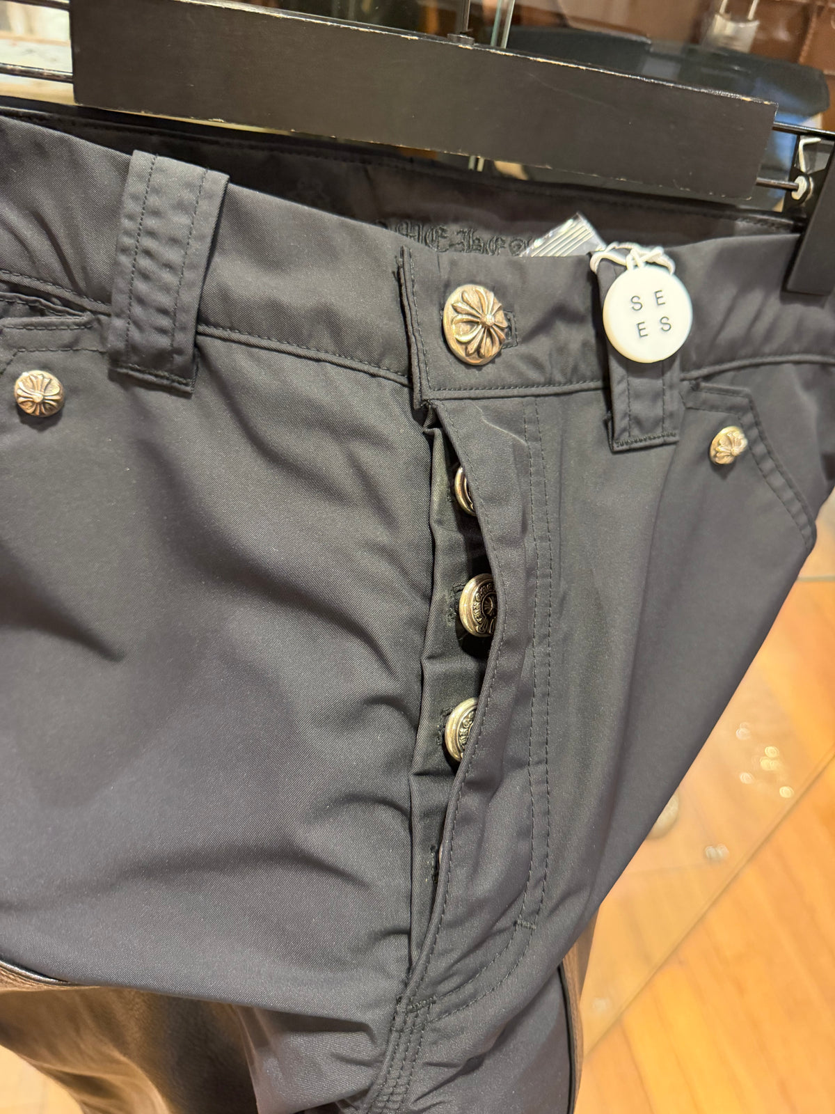 Chrome Hearts Leather & Nylon Double Knee Carpenter Pants - Black