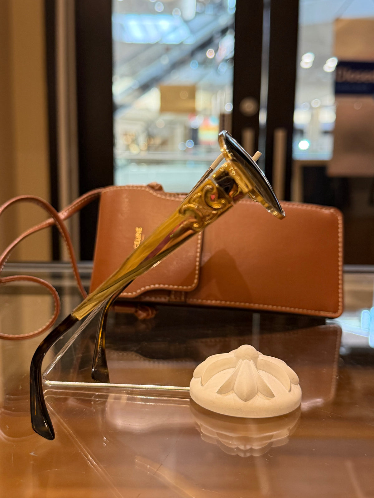 Celine Triomphe CL40235U - Gold Tone With Green Lenses