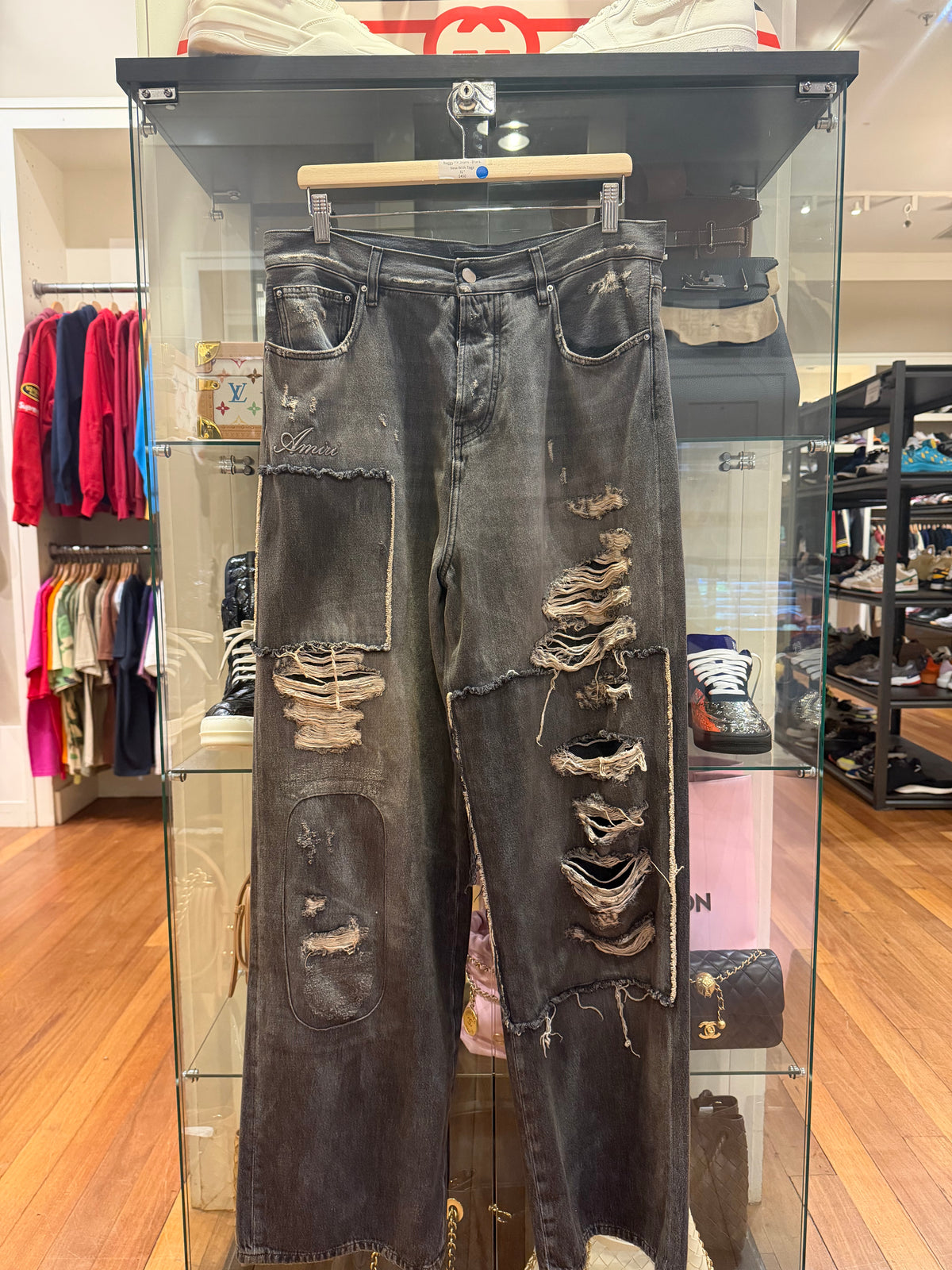 Amiri Carpenter Repaired Baggy Fit Jeans - Black