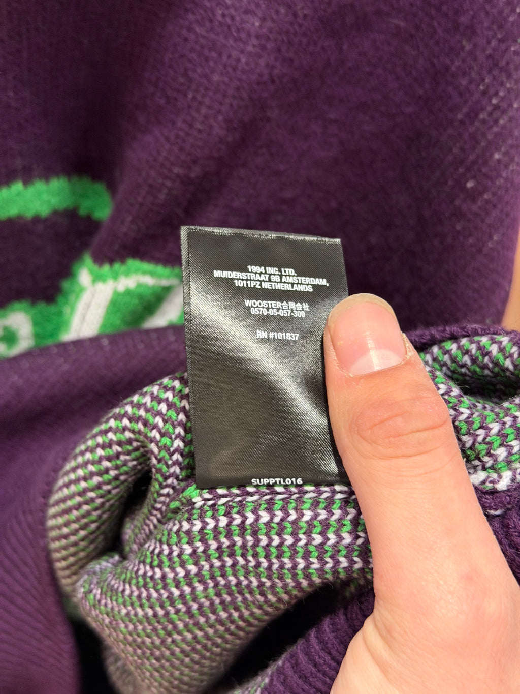 Supreme x Vanson Patch Logo Flame Knit Sweater - Purple