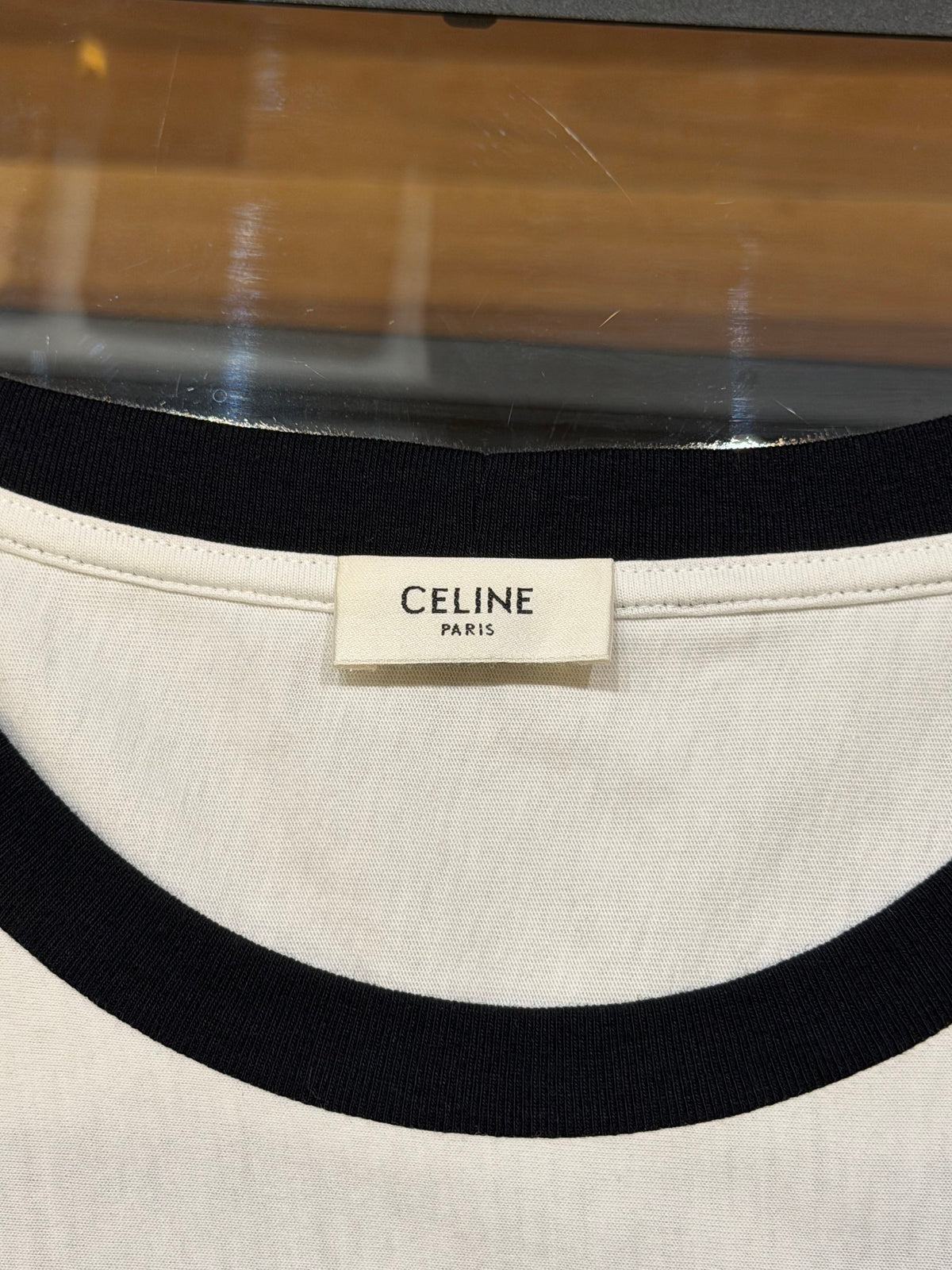Celine Loose Checkered Logo Tee