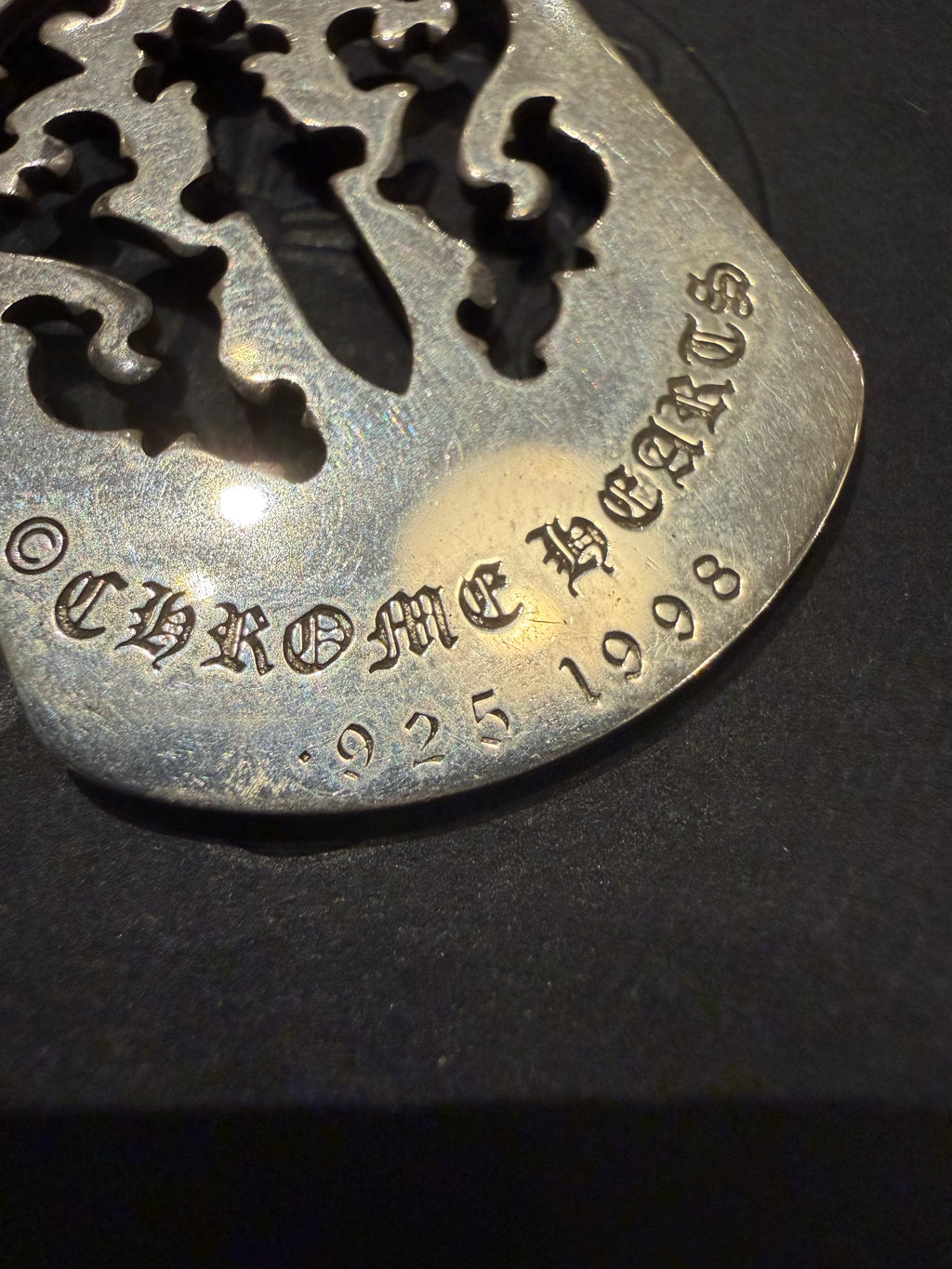 Chrome Hearts ‘Vine Dagger Cutout’ Dog Tag Necklace - Silver