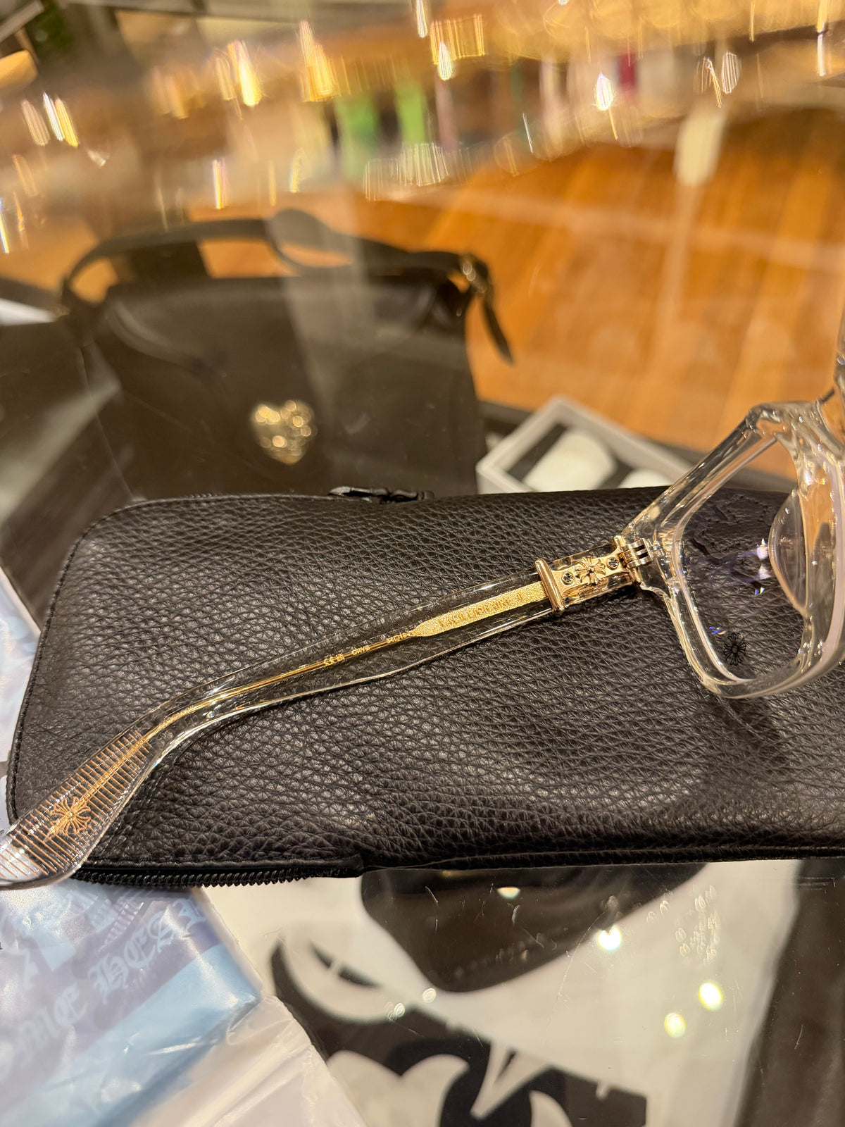 Chrome Hearts ‘Vagillionaire II’ Clear / Gold Glasses