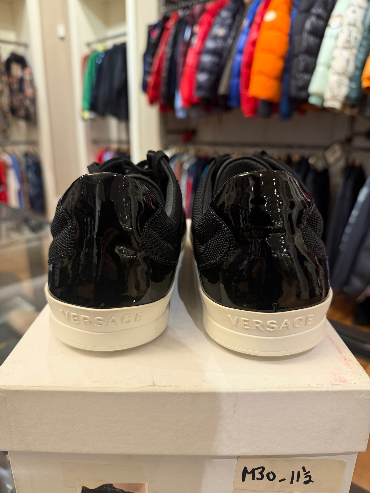 Versace Gold Letters Leather Sneakers