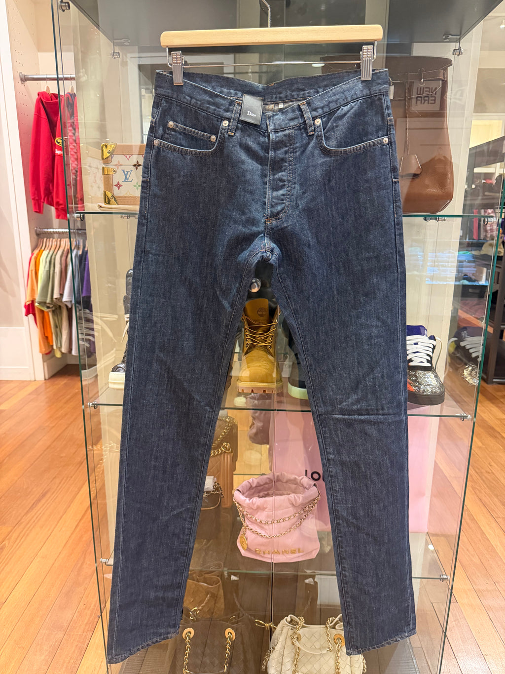 Dior Homme Cotton-Linen Navy Jeans