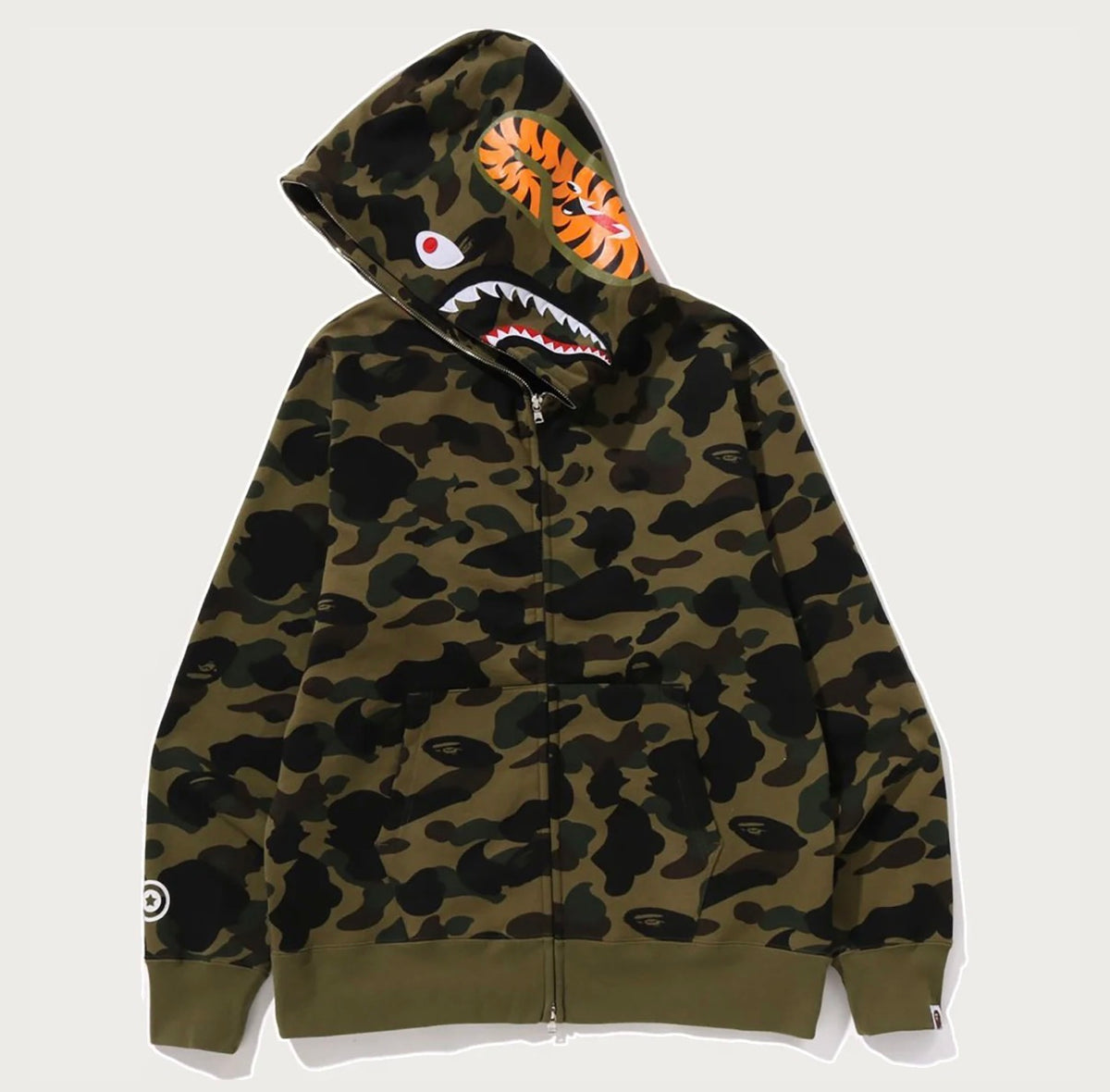 BAPE 1st Camo Shark Full Zip Hoodie - Green