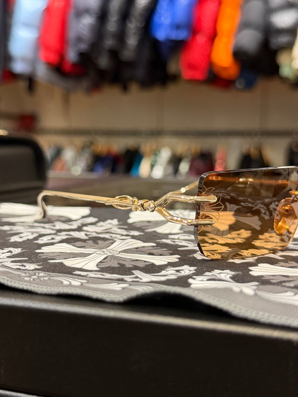 Chrome Hearts Lordie Frames - Gold W Brown Tint