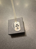 Chrome Hearts Cut Out Cross & Dagger Dog Tag Necklace - Silver