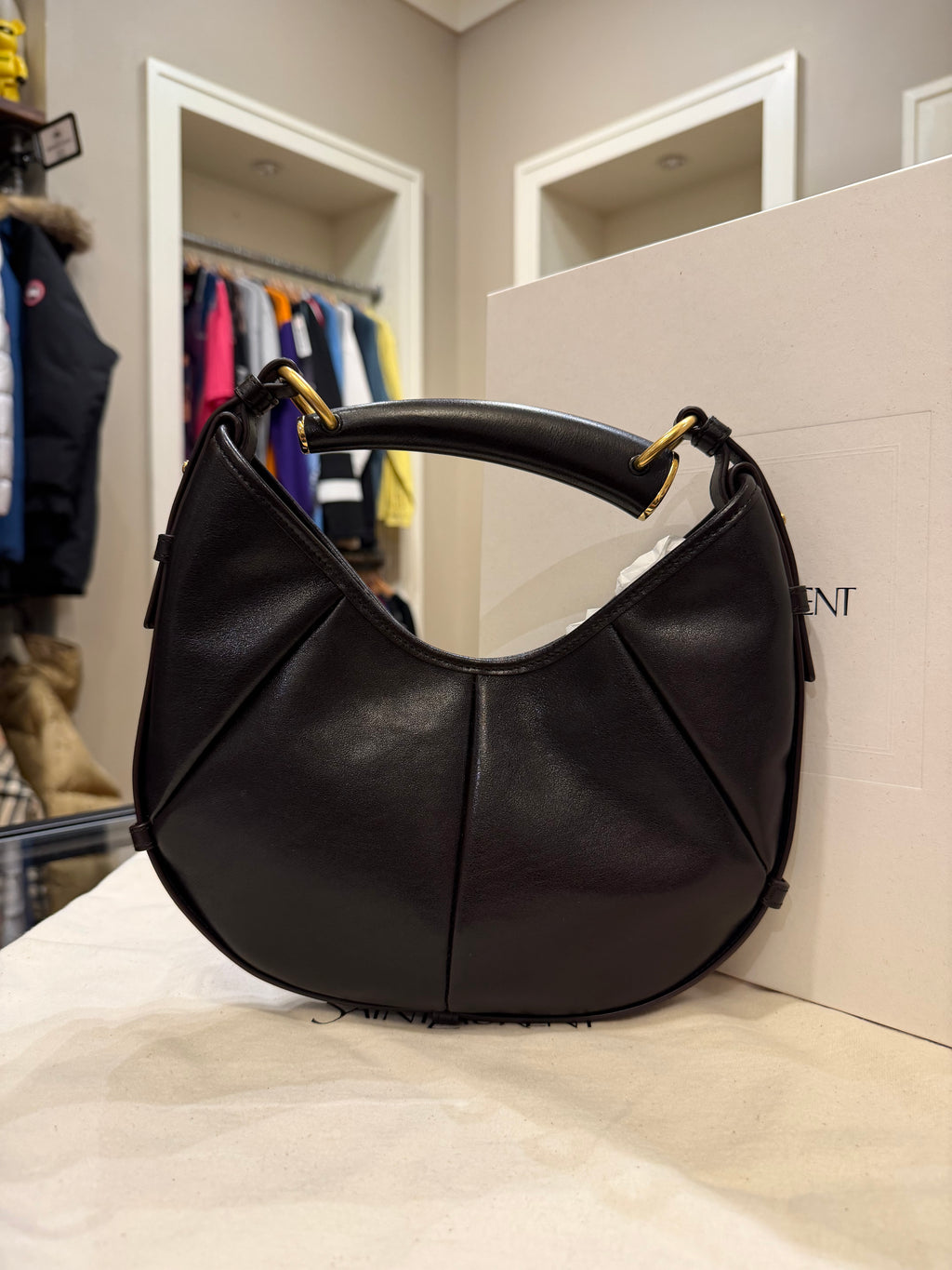 Saint Laurent Small Mombasa Bag- Brown