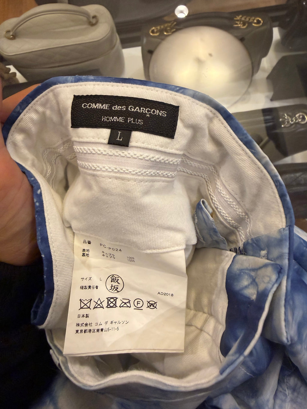 CDG Homme Plus Ruched Tie
Dye Trousers