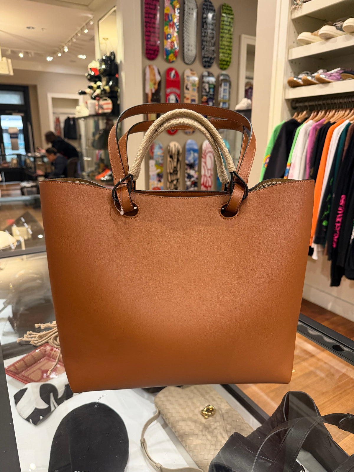 Loewe Tassel Fringe Cord Anagram Tote Leather