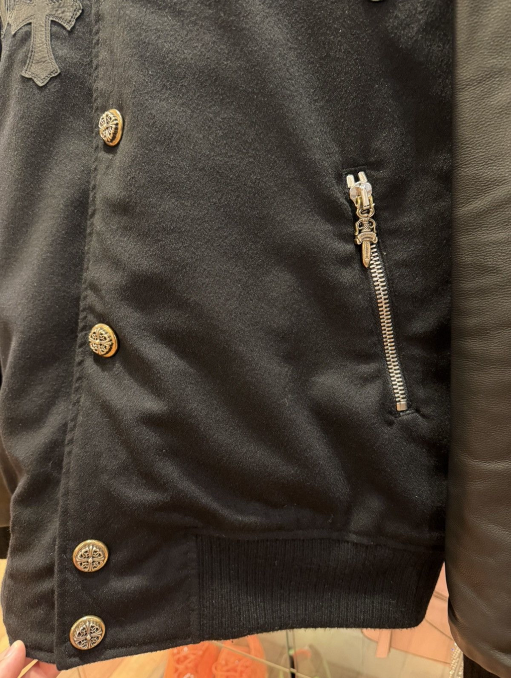 Chrome Hearts Varsity Jacket Cashmere Cross Patch