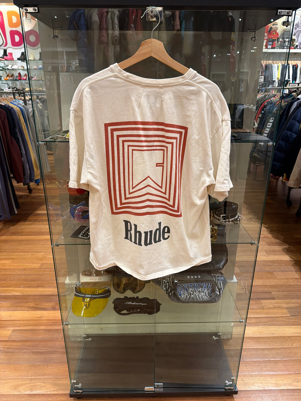 Rhude Chevron Repeat Logo Tee-White