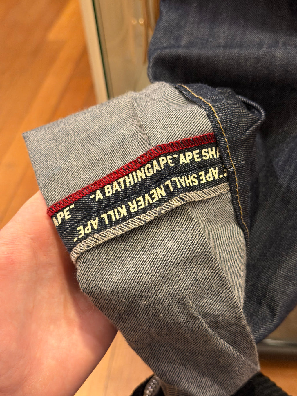 Levi’s x Bape ‘Ape Shall Never Kill Ape’ Print Denim Blue Jeans