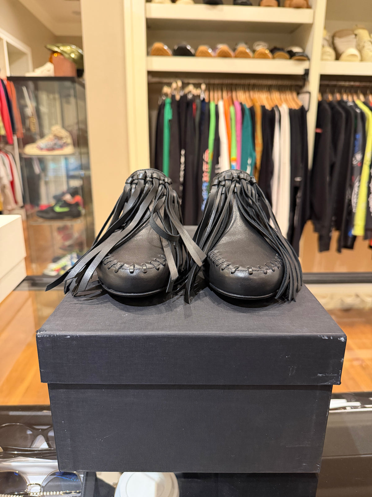 Ann Demeulemeester Fringe Soft Loafers - Black