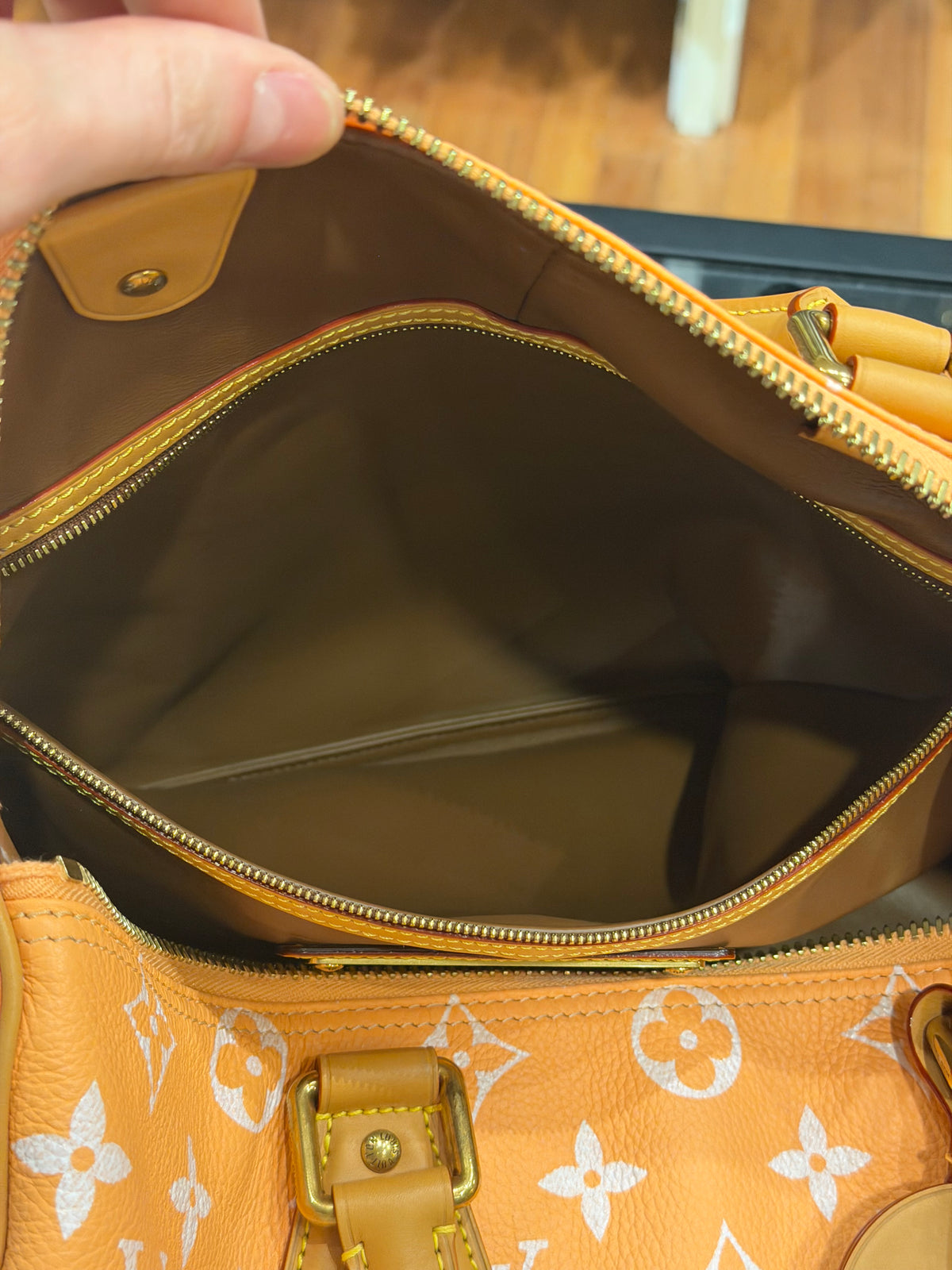 Louis Vuitton P9 Speedy 40 Peach Duffle Bag