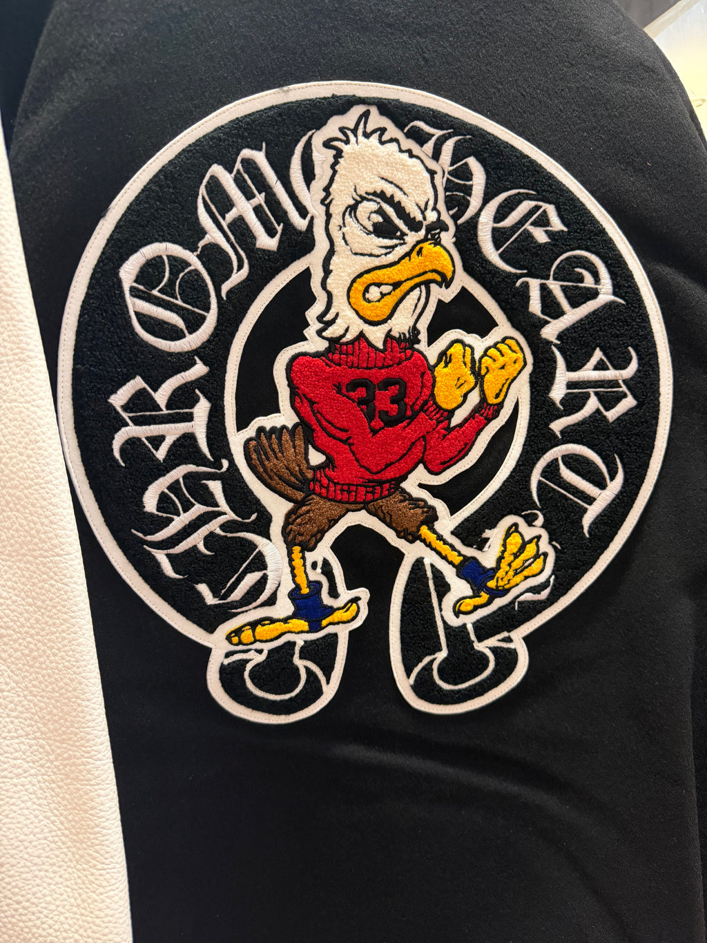 Chrome Hearts Cashmere & Leather ‘Chicken’ Varsity Jacket