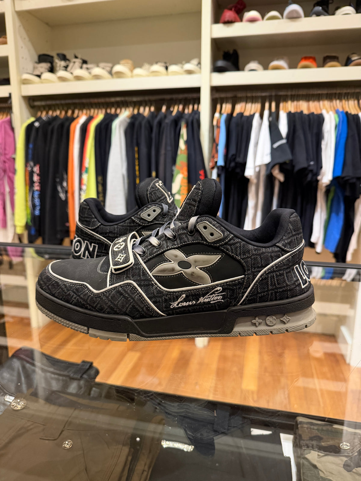 Louis Vuitton LV Trainer Croc Embossed Denim