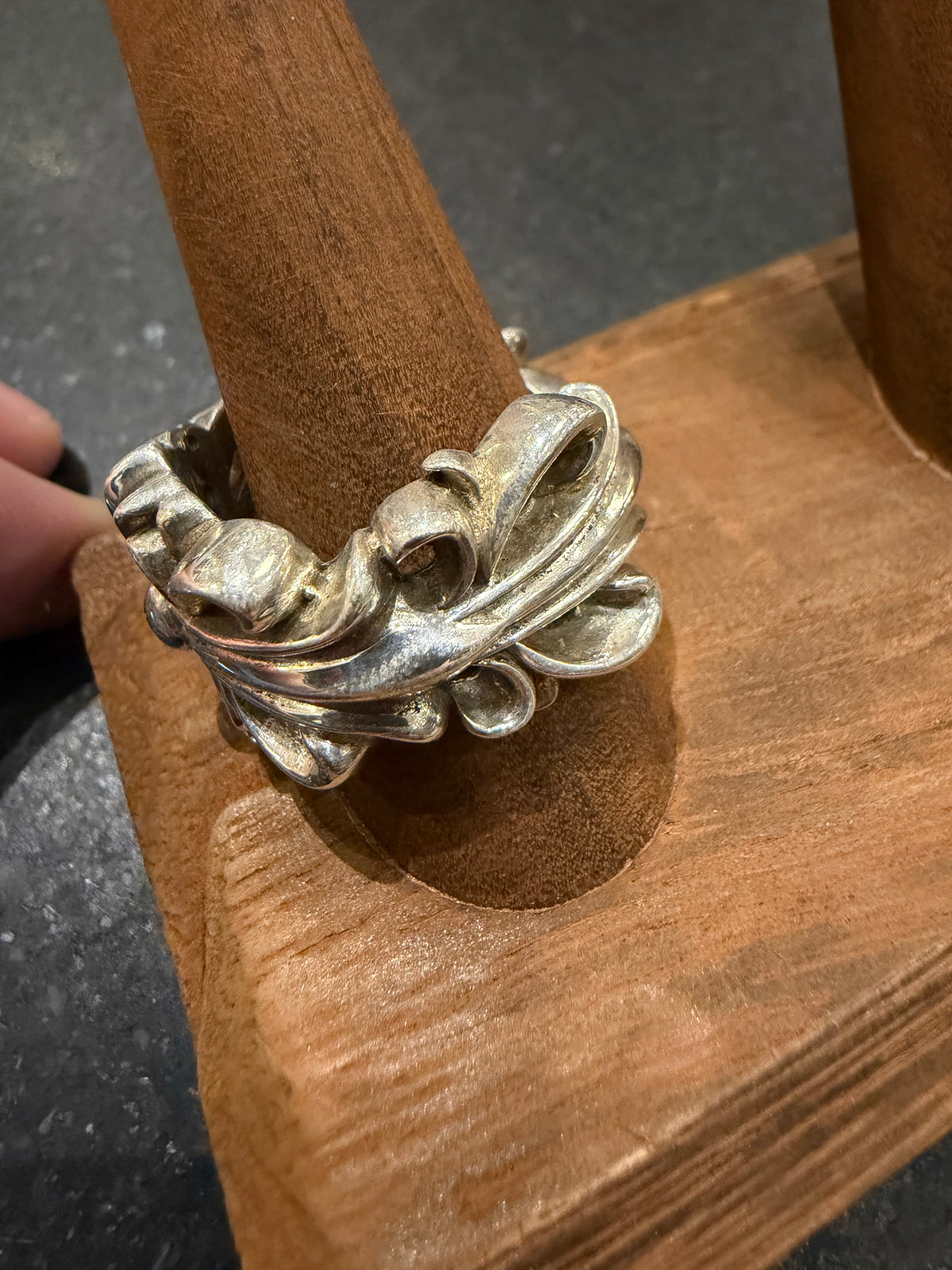 Chrome Hearts Double Floral Ring Silver - Size 12
