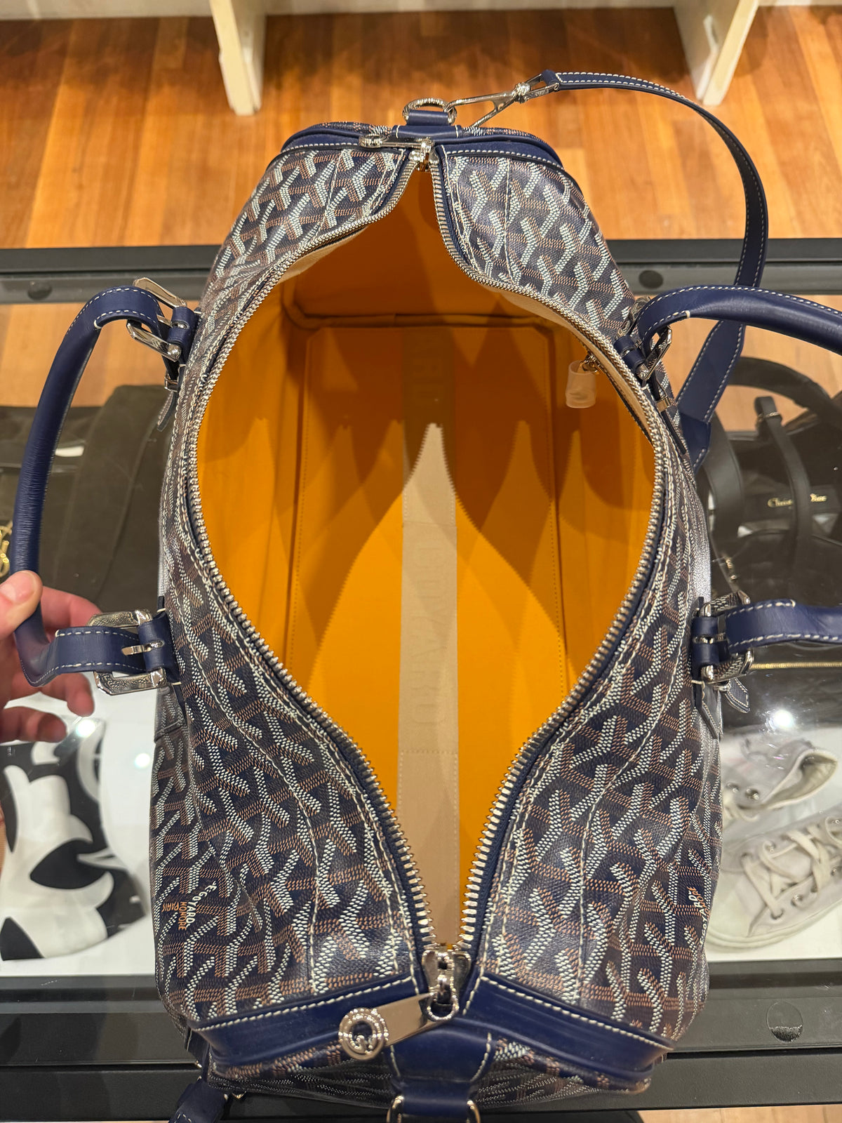 Goyard Croisiere 40 Crossbody Navy Duffle Bag