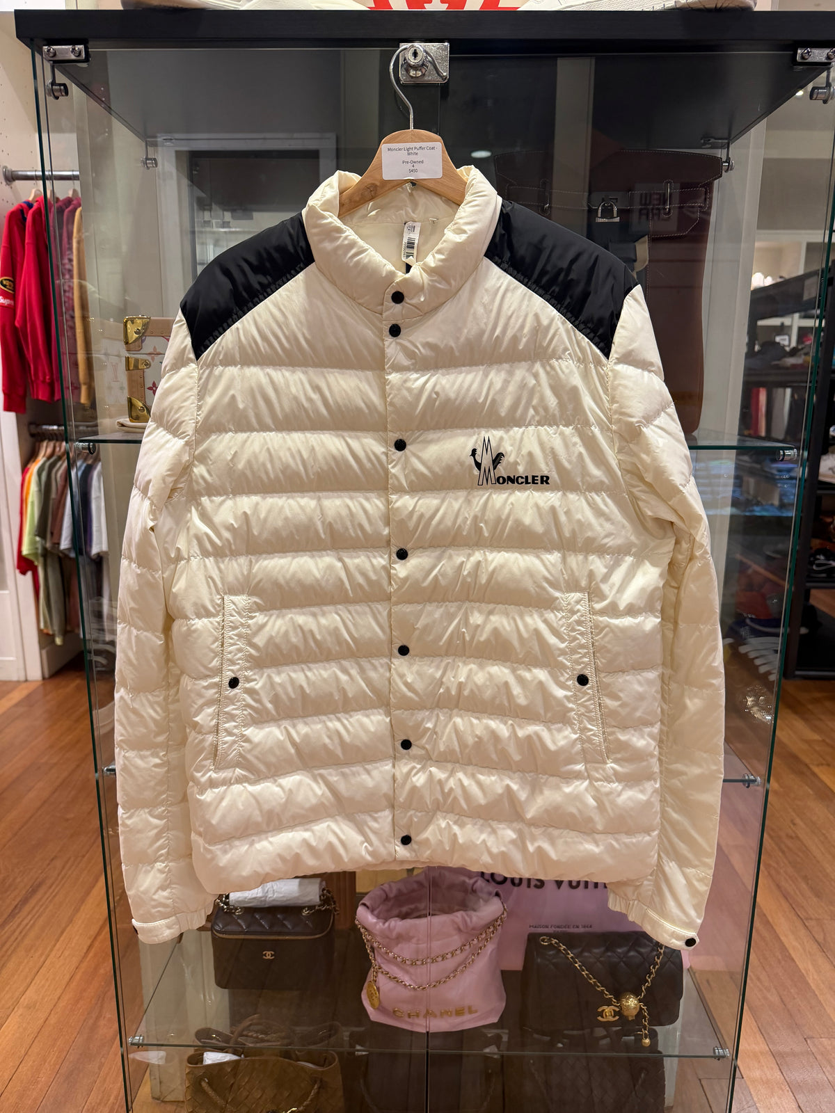 Moncler Light Puffer Coat - White
