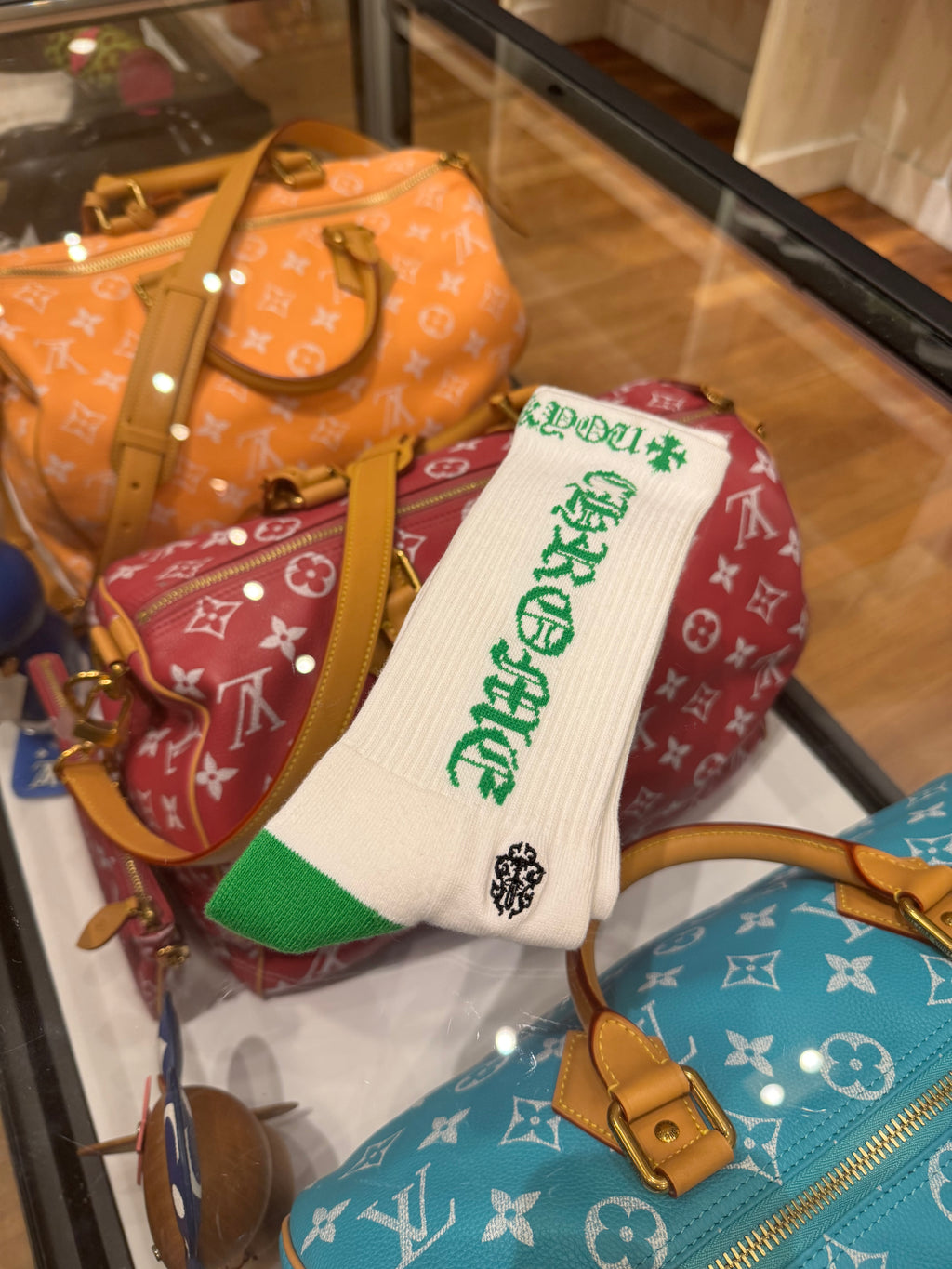 Chrome Hearts Socks - White/Green (L)