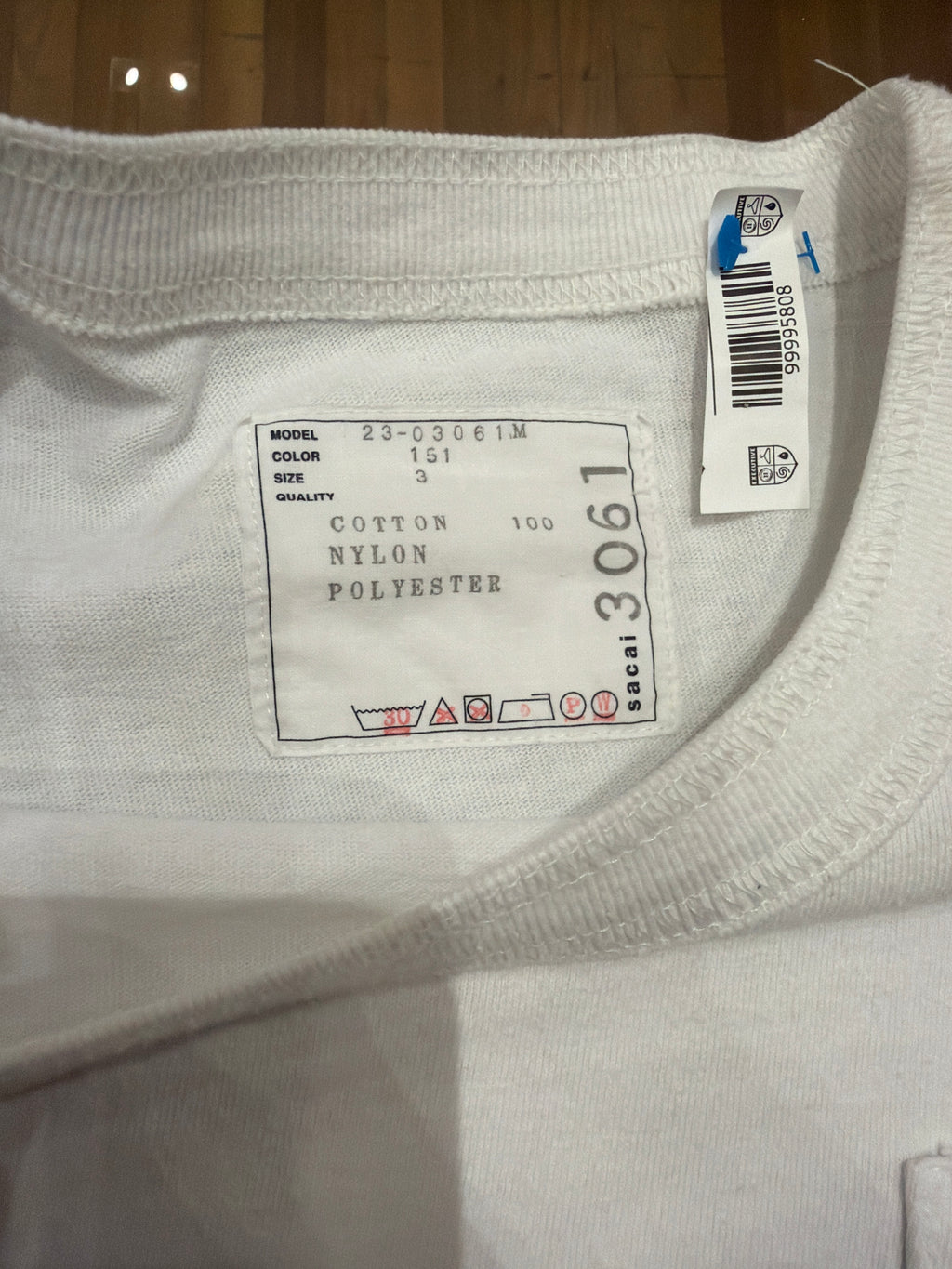 Sacai Side Button Tee-White