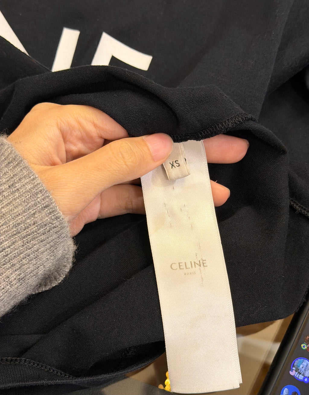Celine Logo Print Tee - Black