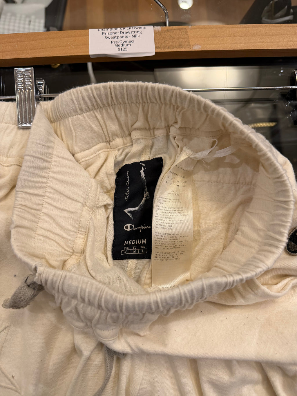 Champion x Rick Owns Prisoner Drawstring Sweatpants-Milk