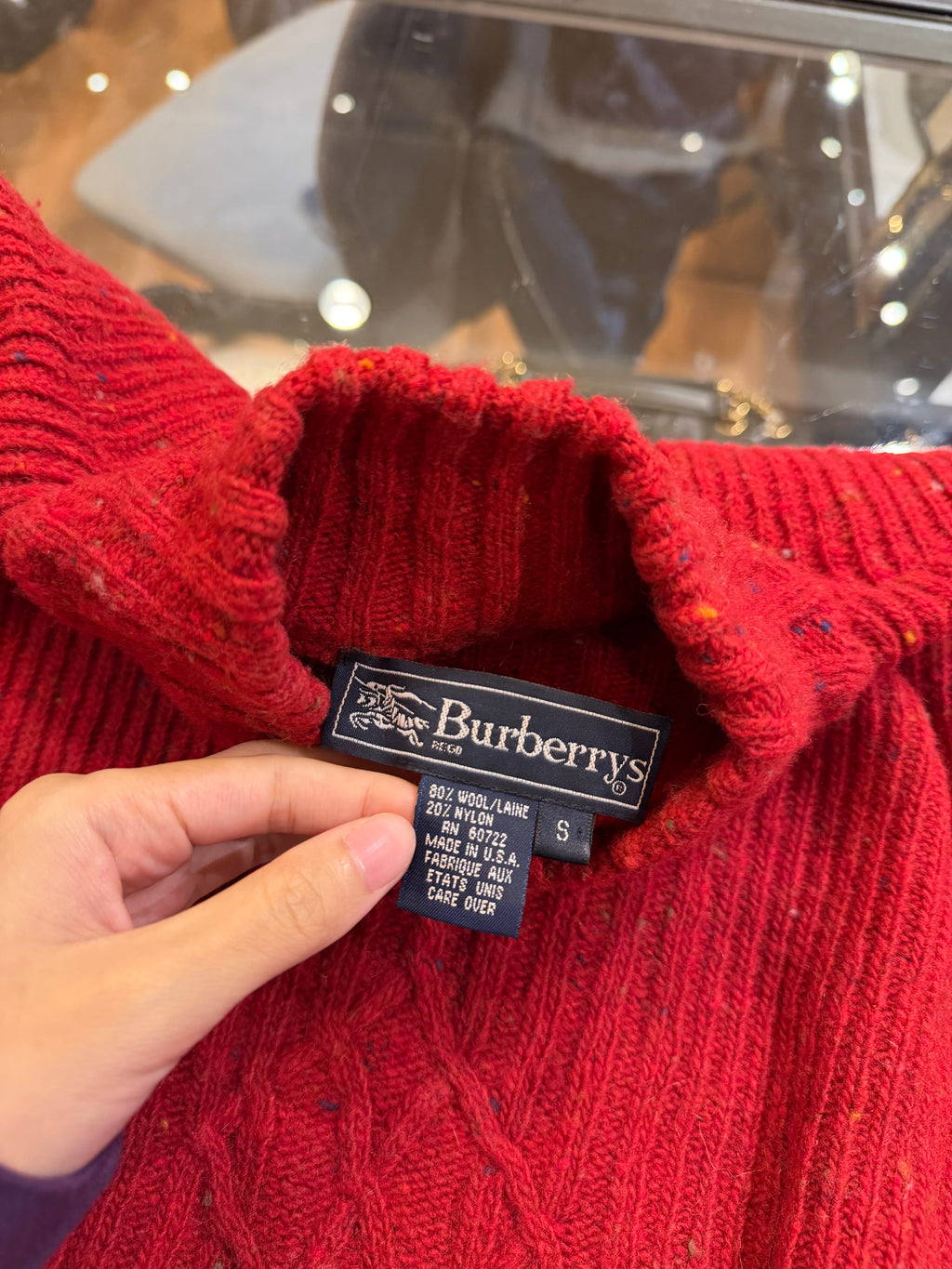 Burberry Turtle Neck Cable Knit Sweater