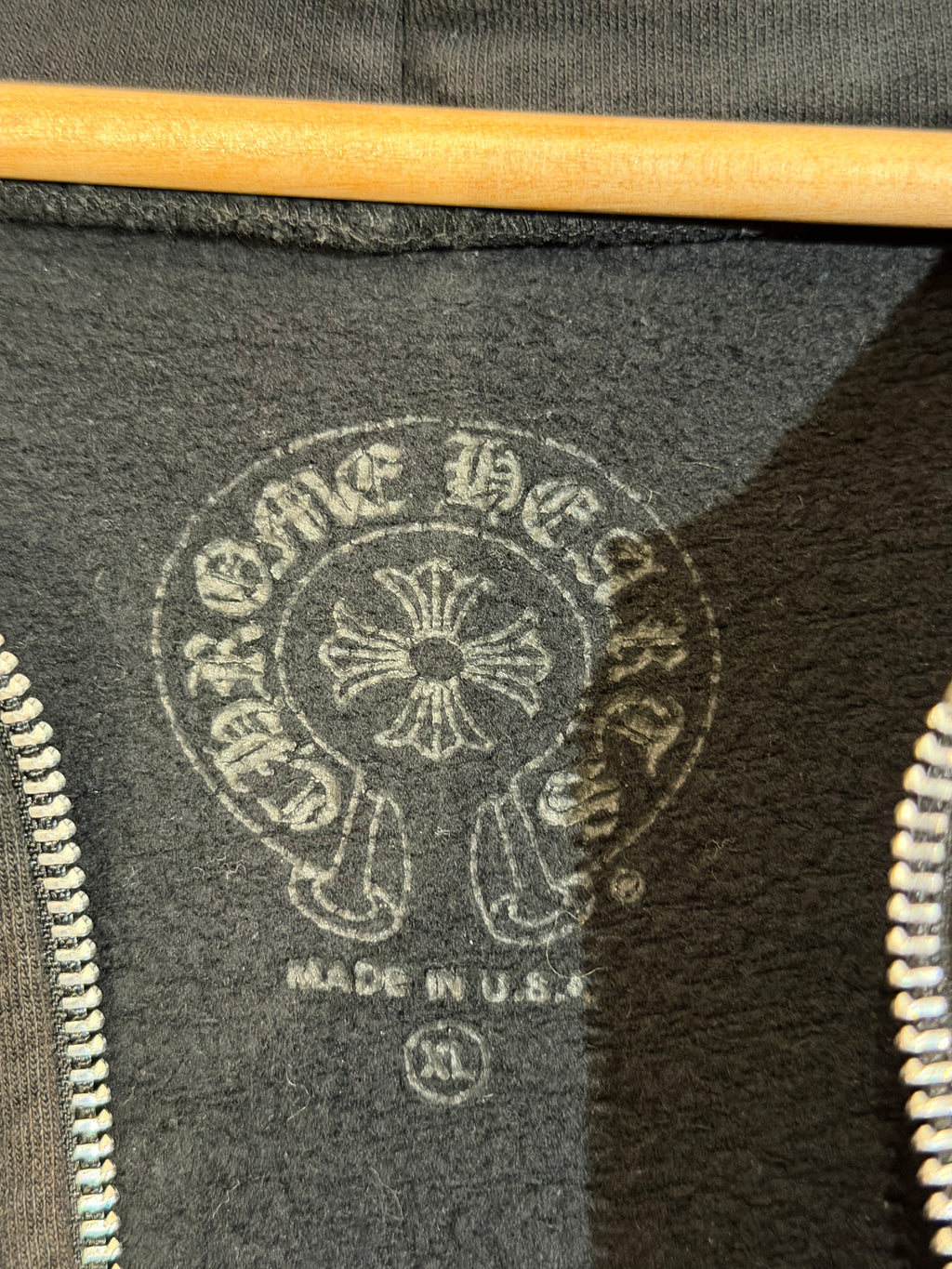 Chrome Hearts Horseshoe Floral Sleeve Dagger Zip Up Hoodie - Black