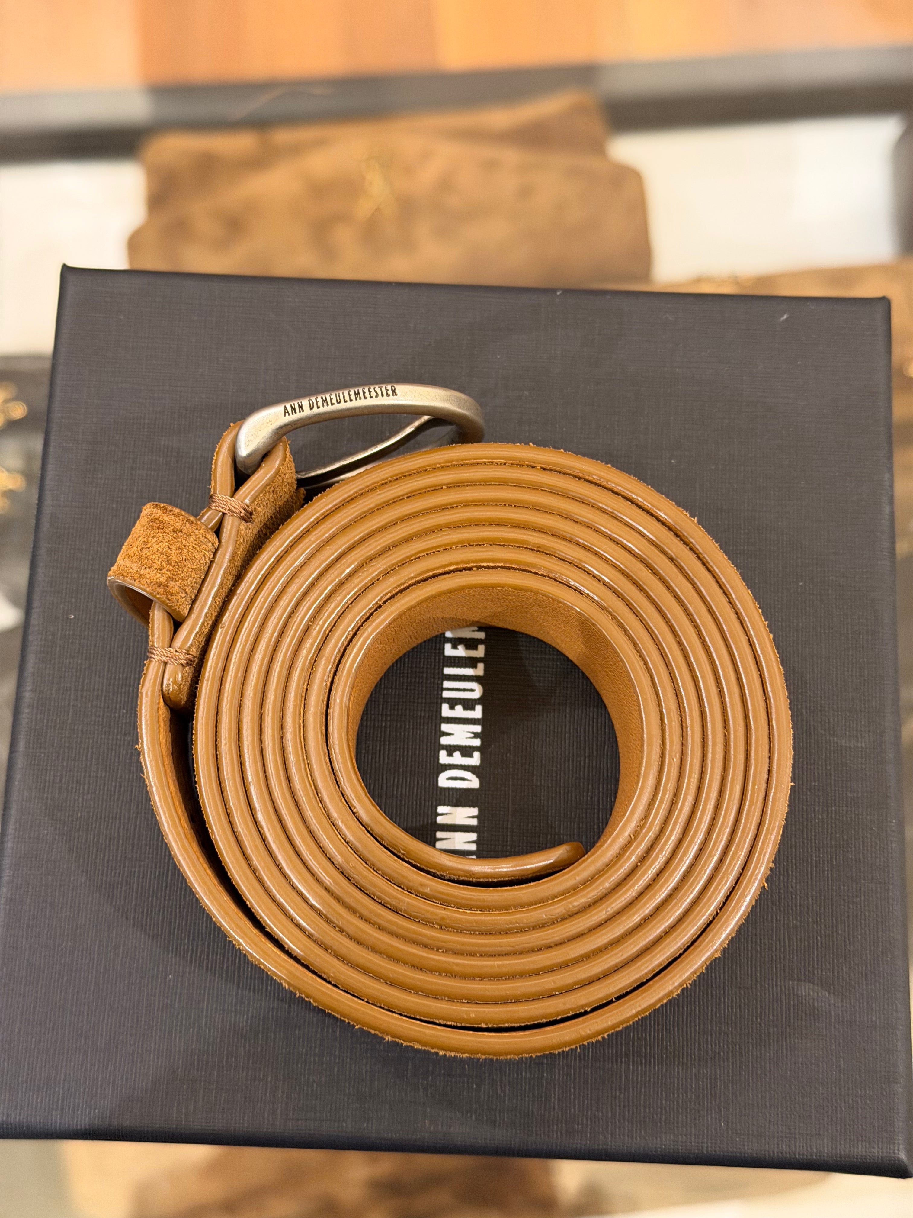 Ann Demeulemesster Konji Genuine Leather Skinny Belt
