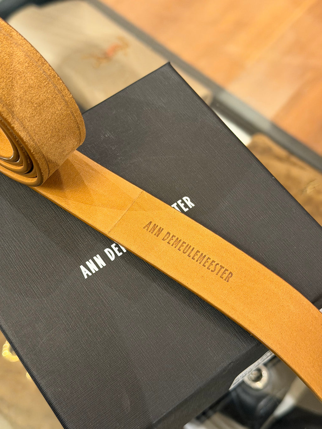 Ann Demeulemesster Konji Genuine Leather Skinny Belt