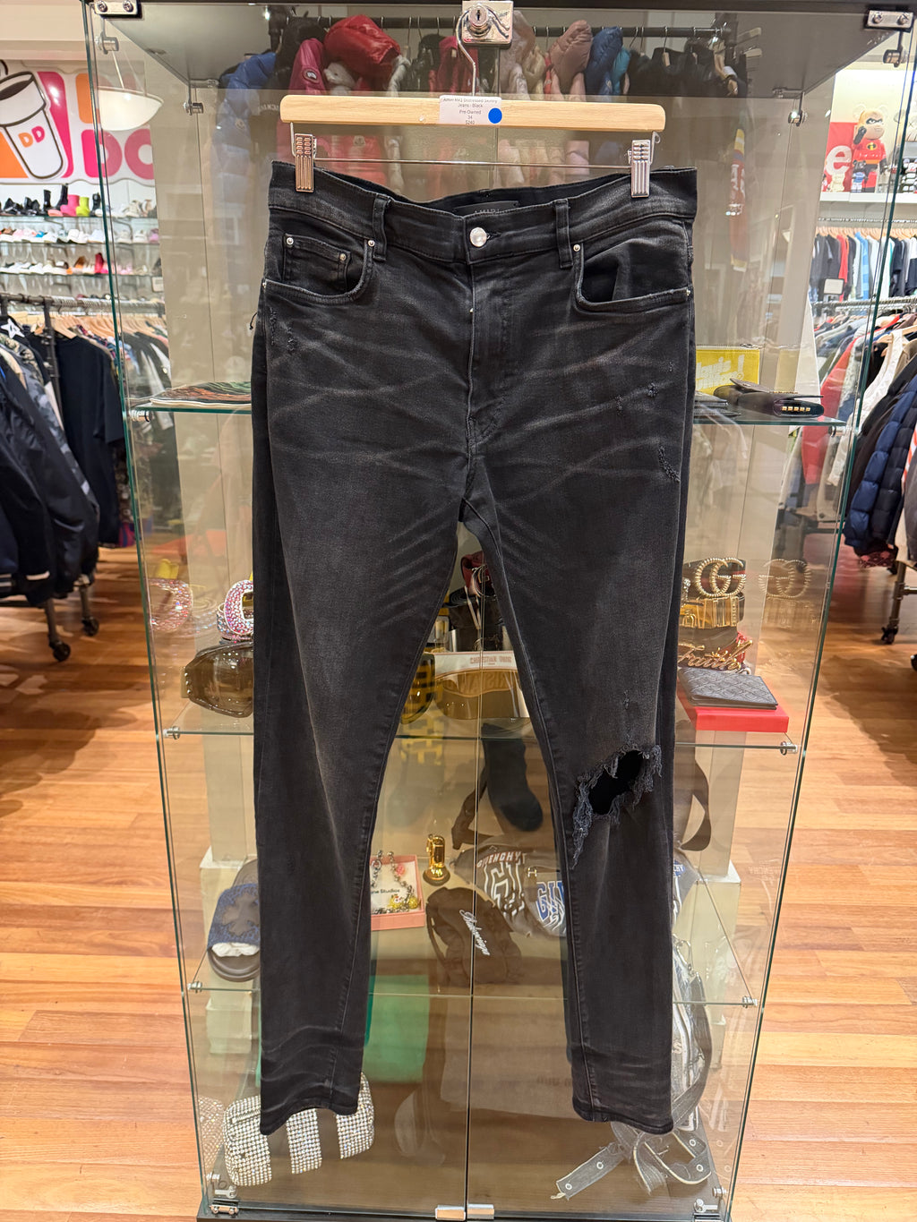Amiri MX1 Distressed Skinny Jeans - Black