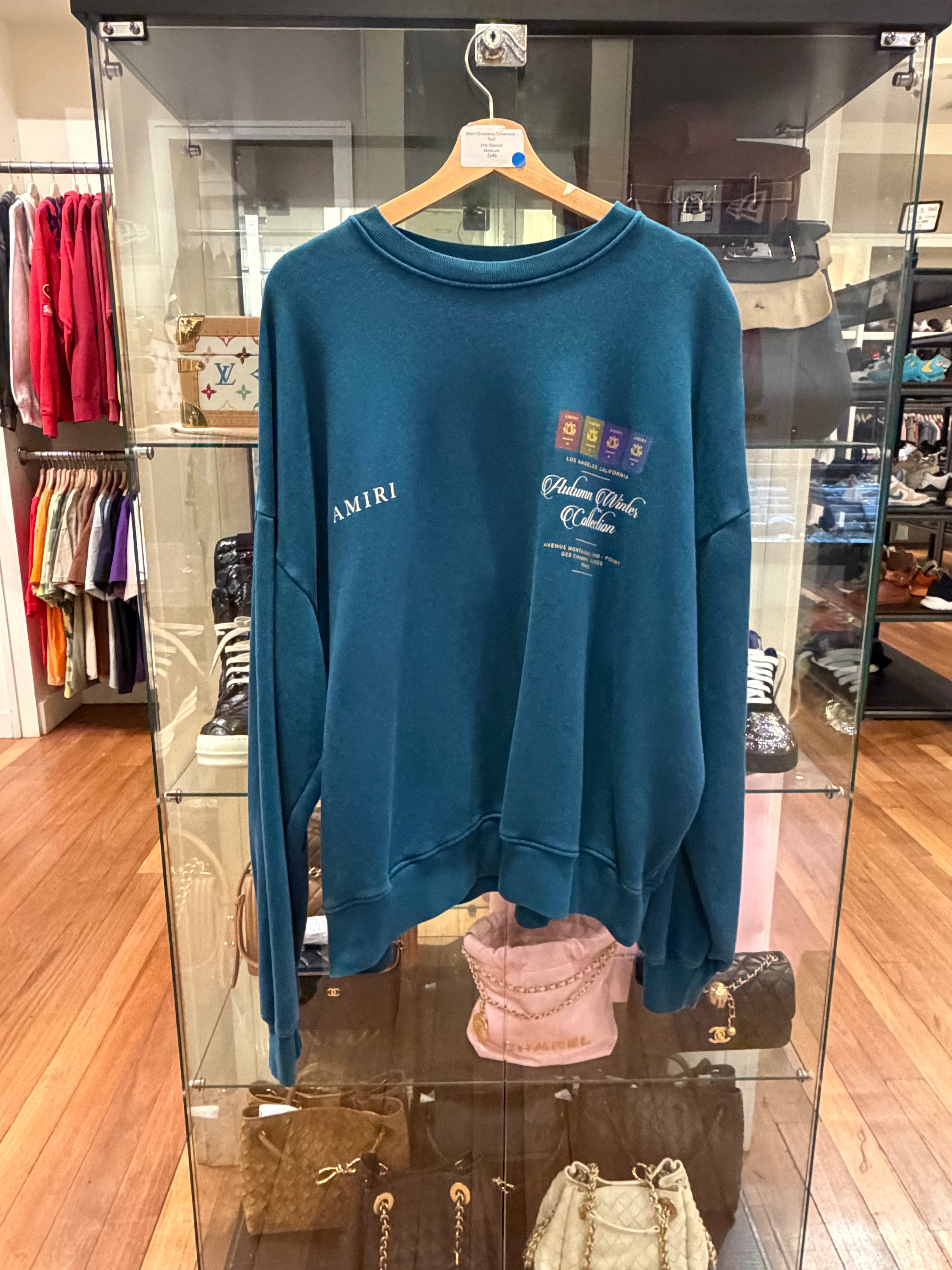 Amiri Giveaway Crewneck Teal