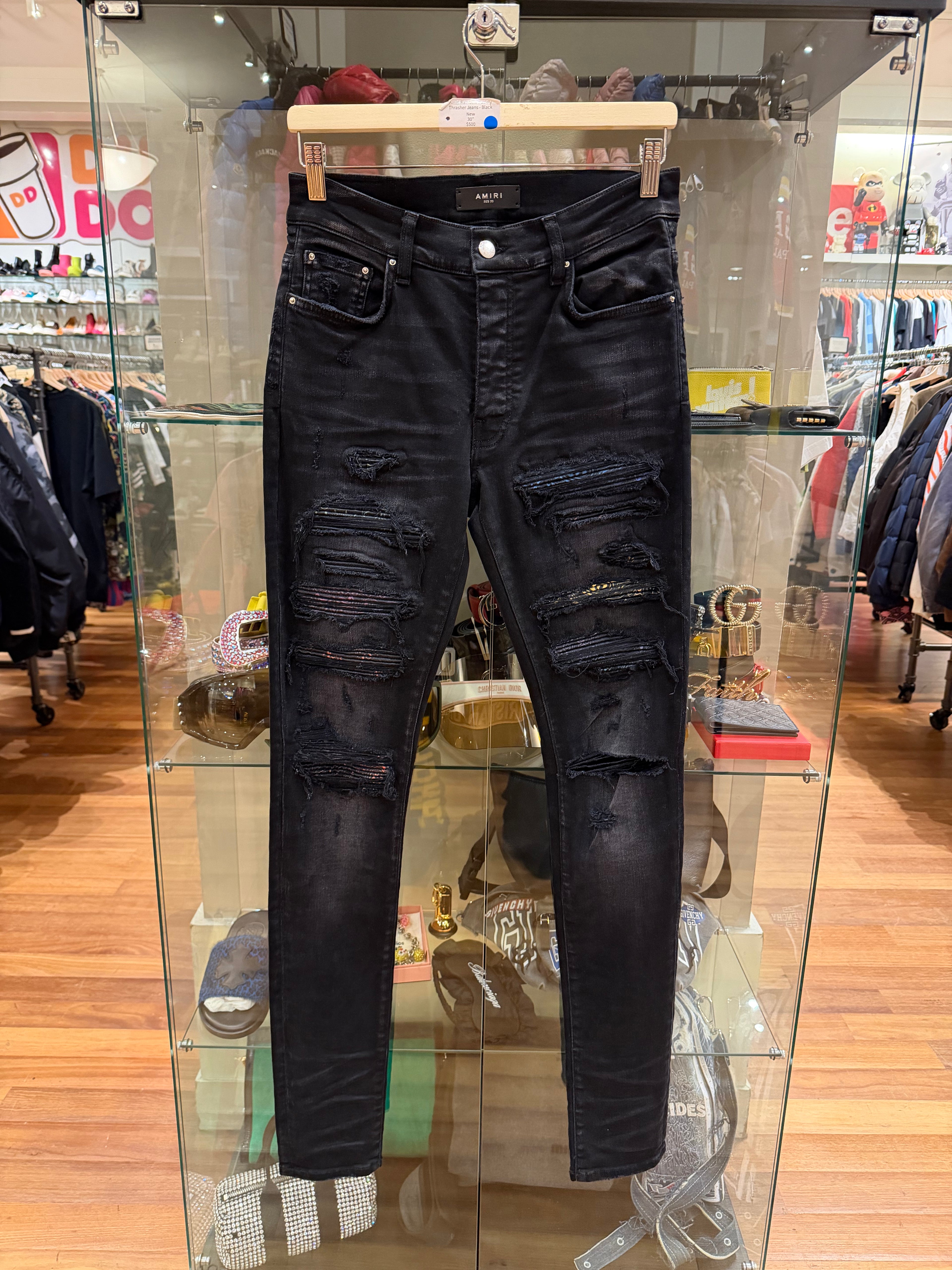 Amiri Rainbow Paisley Trasher Jeans - Black