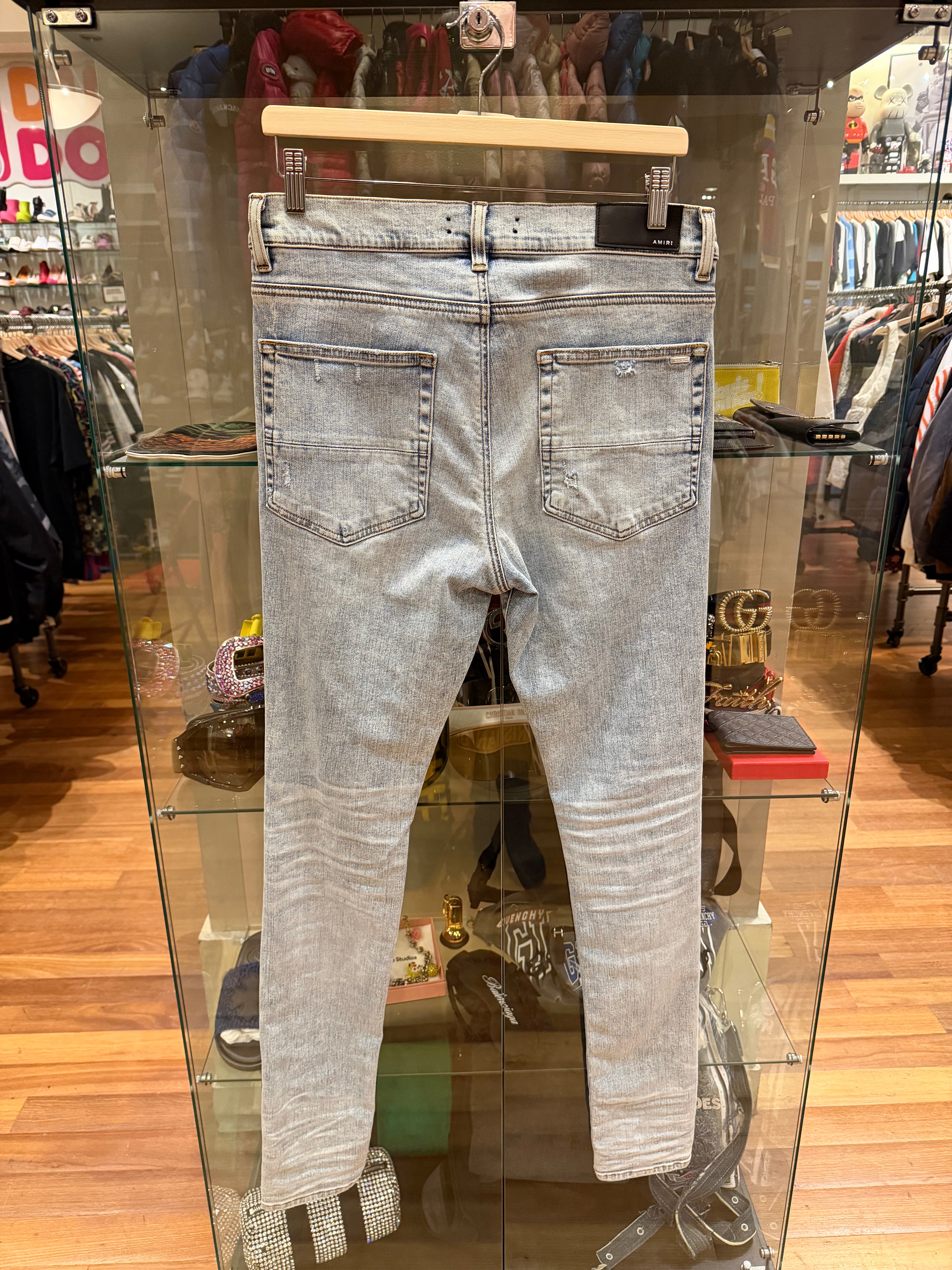 Amiri Pajama Art Patch Skinny Jeans
