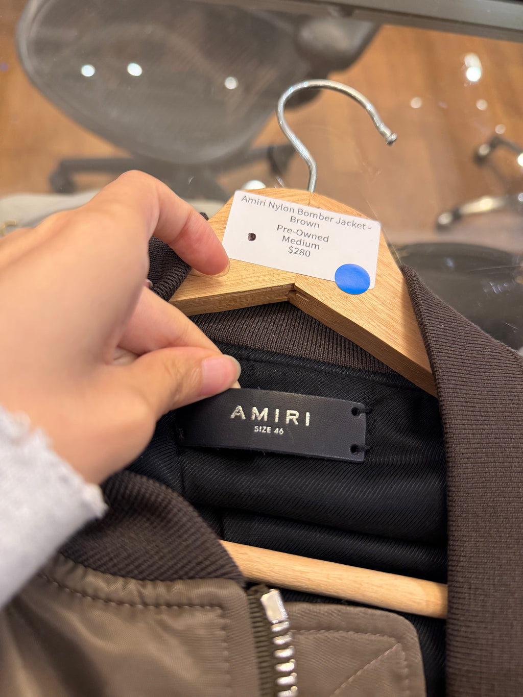 Amiri Nylon Bomber Jacket -
Brown