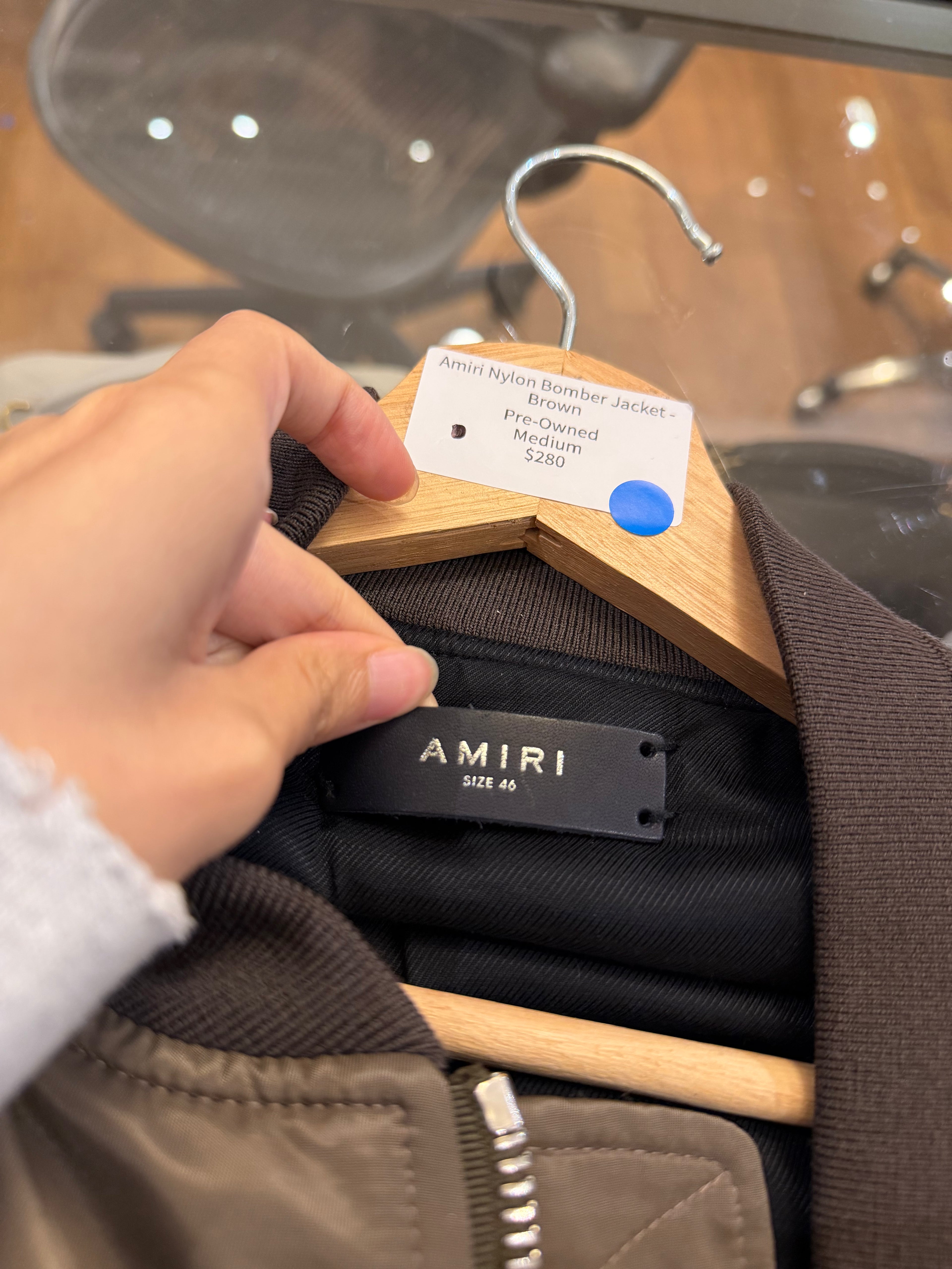Amiri Nylon Bomber Jacket -
Brown