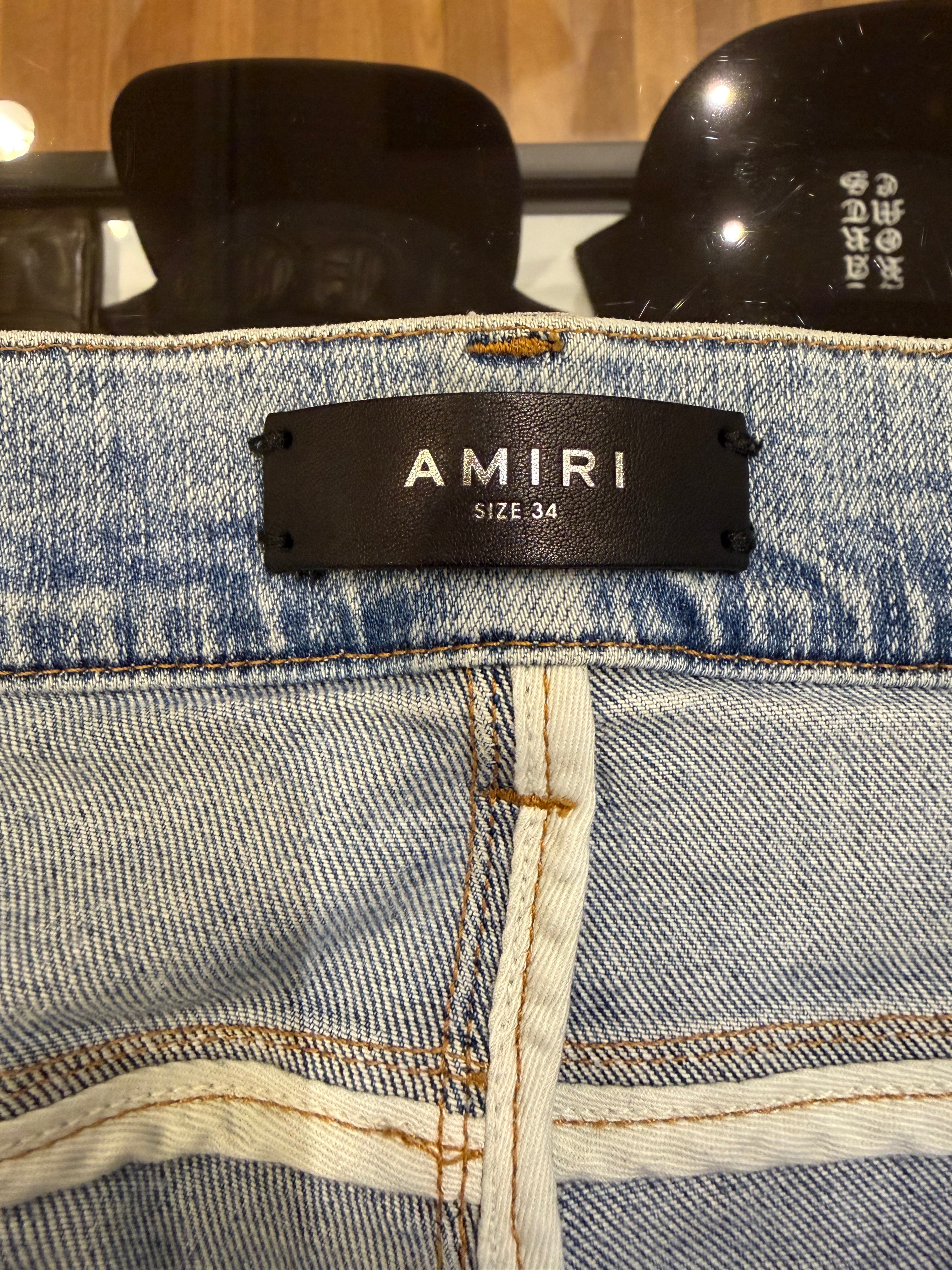Amiri Pajama Art Patch Skinny Jeans