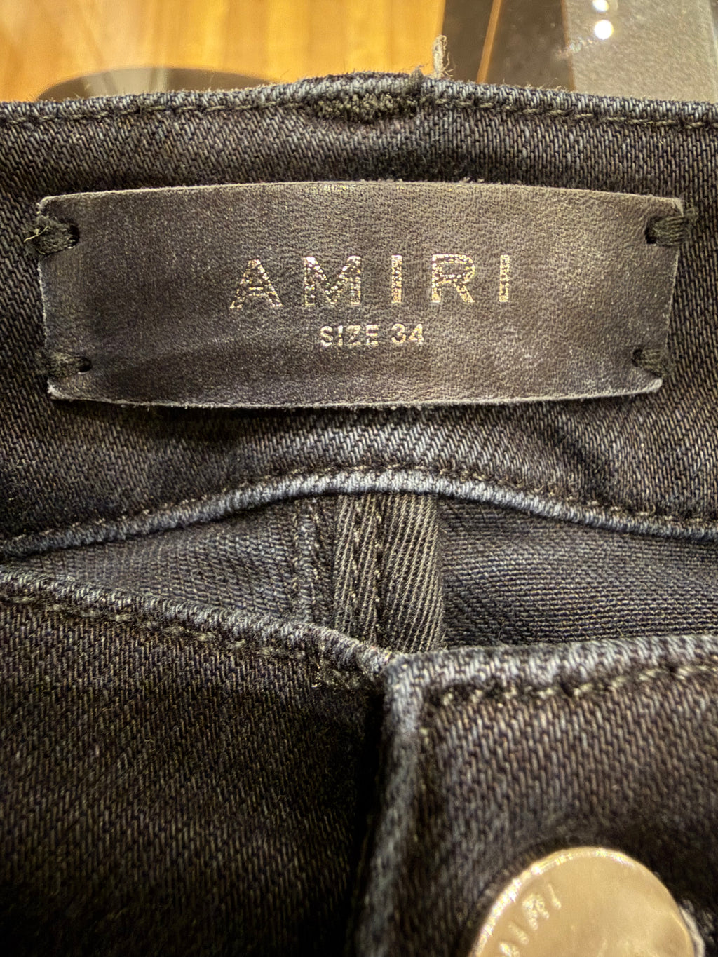 Amiri MX1 Distressed Skinny Jeans- Navy/Glitter Patches