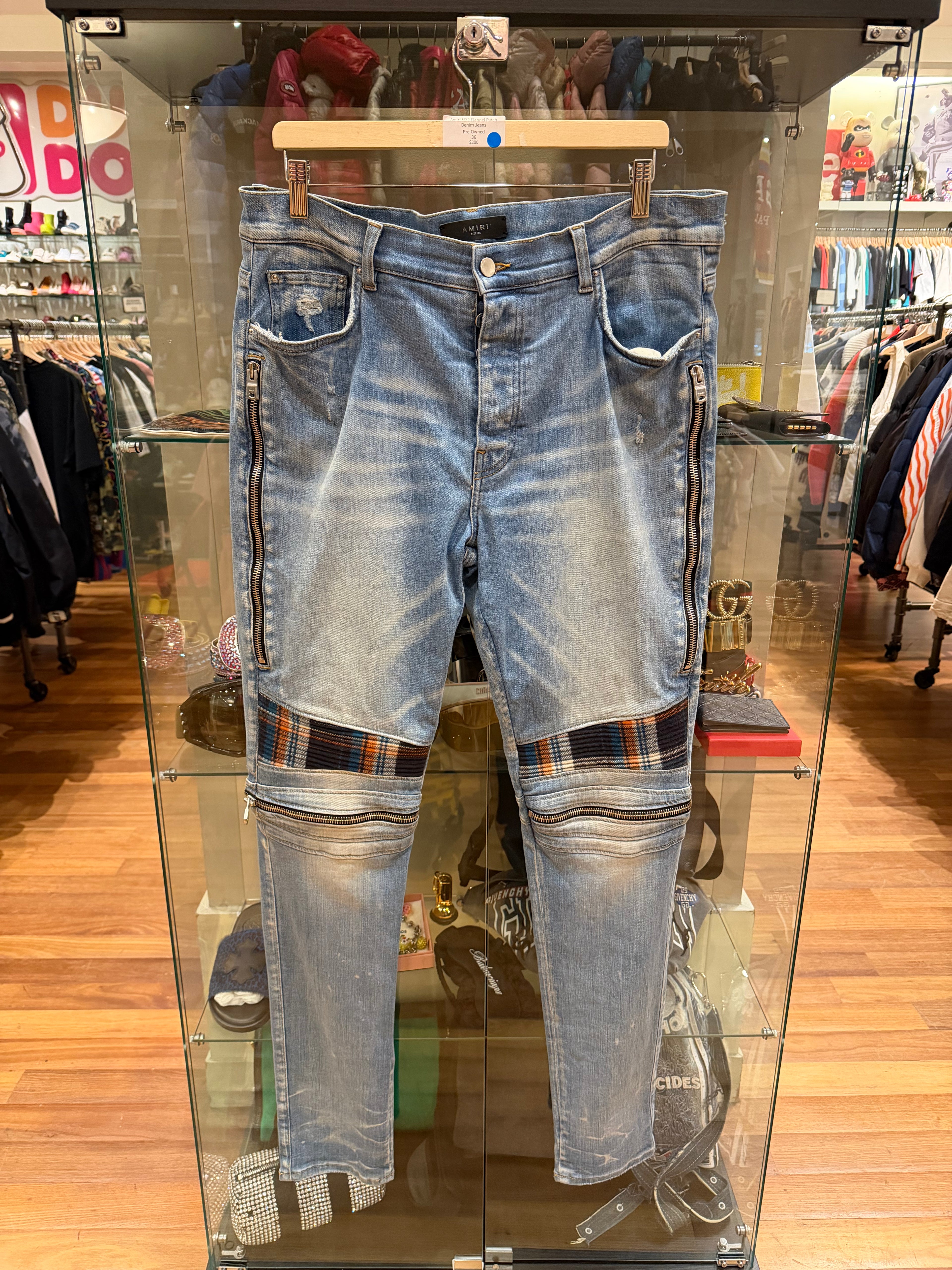 Amiri MX2 Flannel Patch Denim Jeans