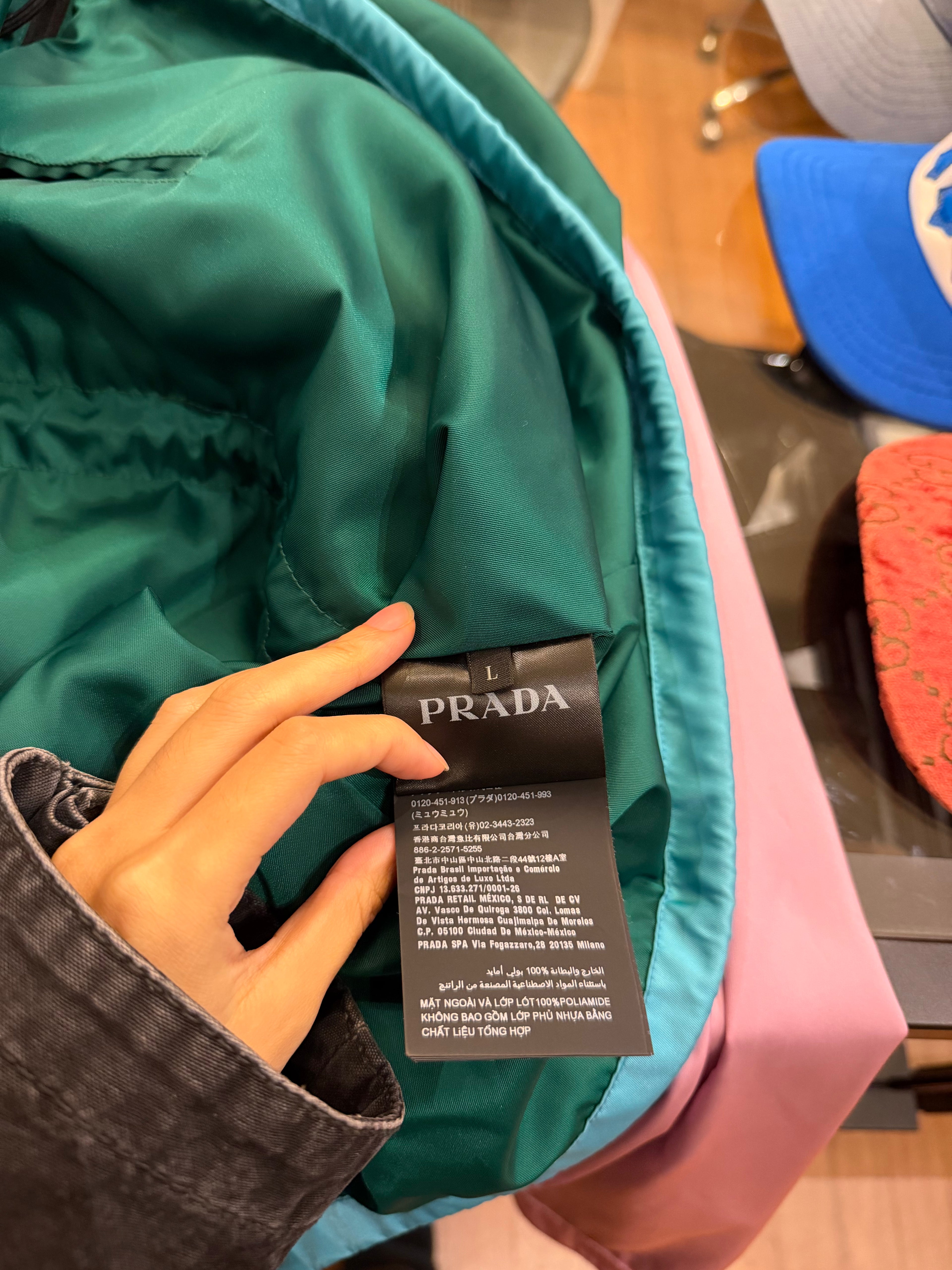 Prada Colorblock Nylon
Hooded Jacket - Multicolor