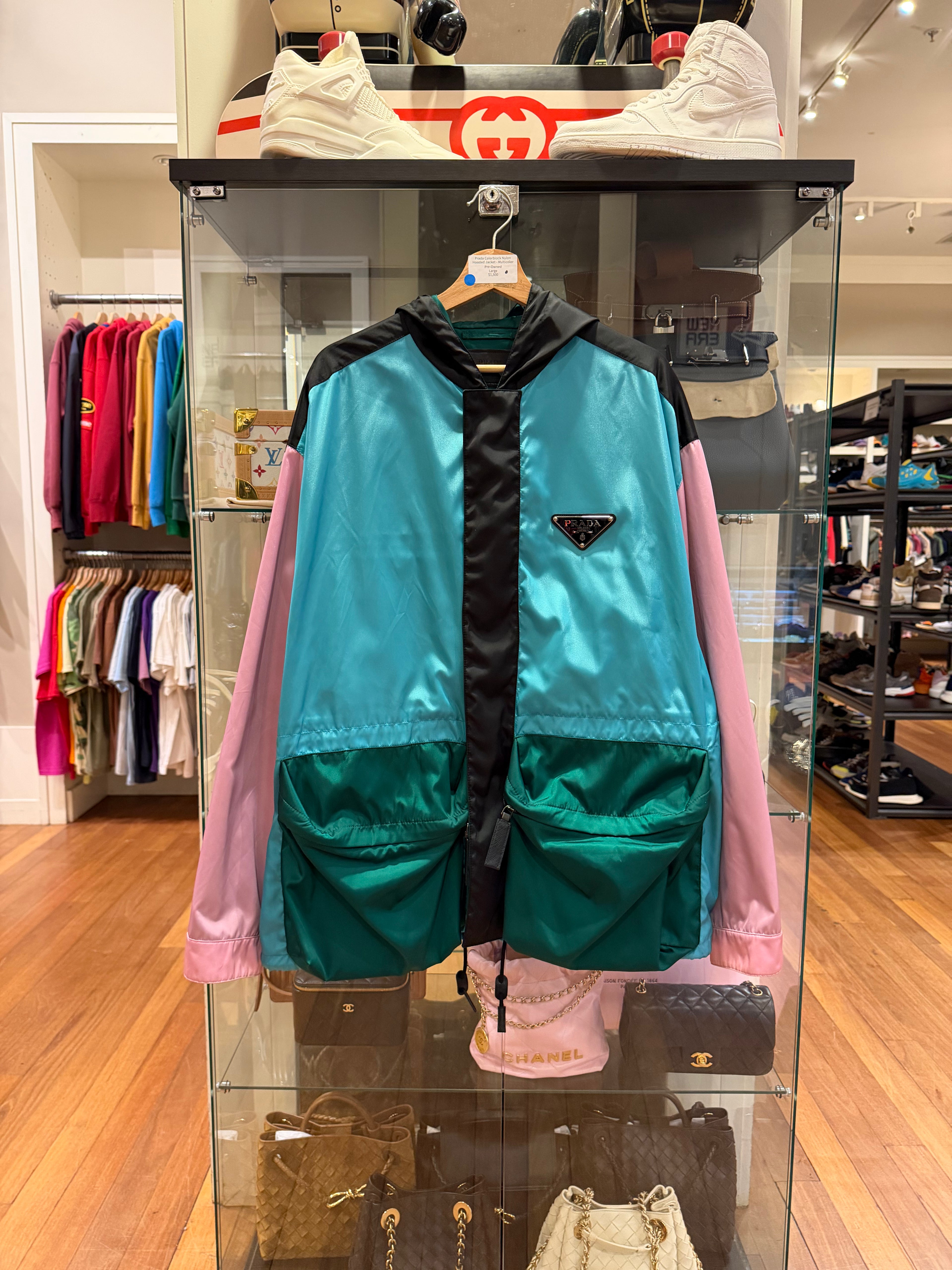 Prada Colorblock Nylon
Hooded Jacket - Multicolor