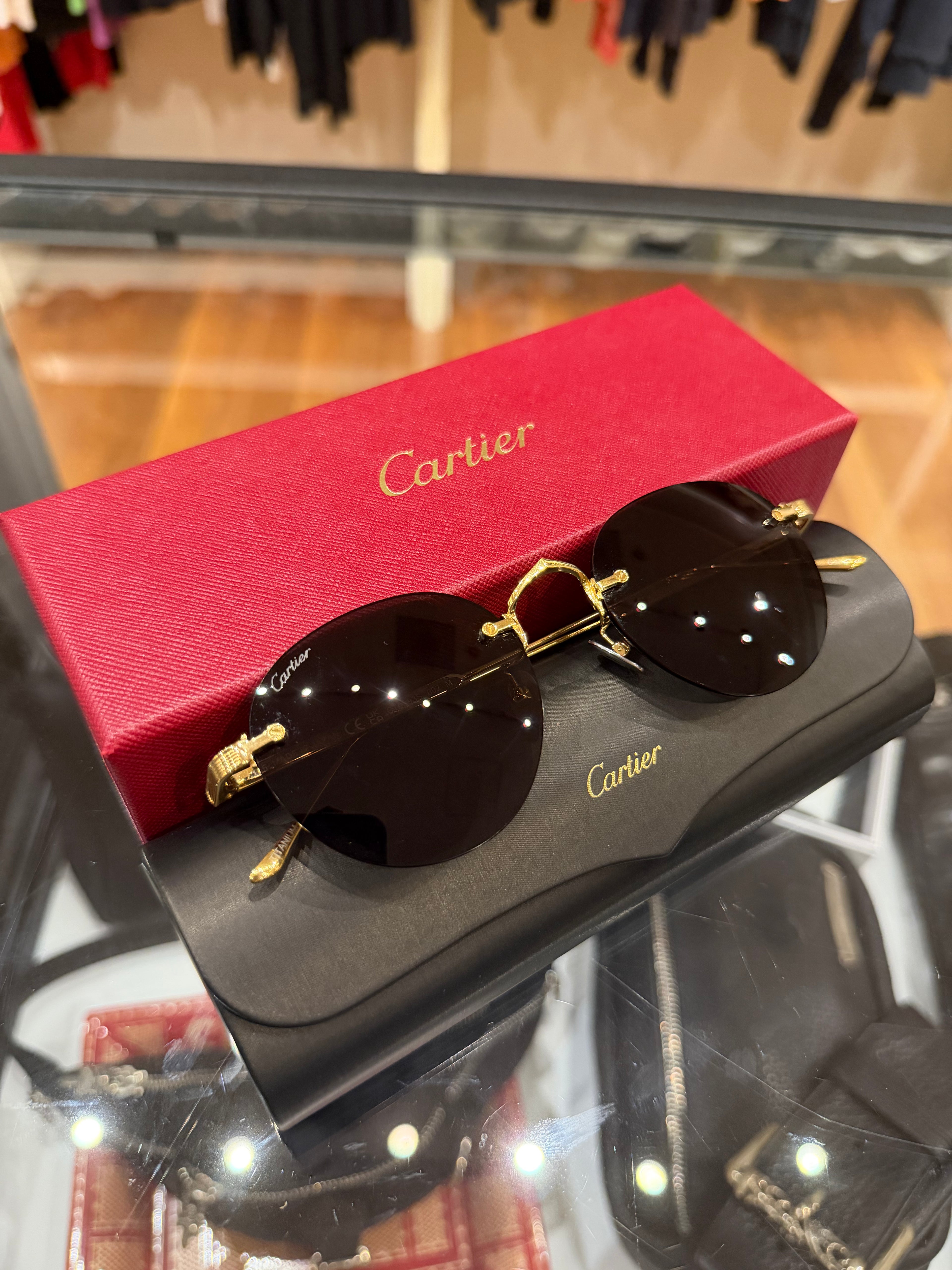 Cartier Round Frameless Sunglasses- CT0393S