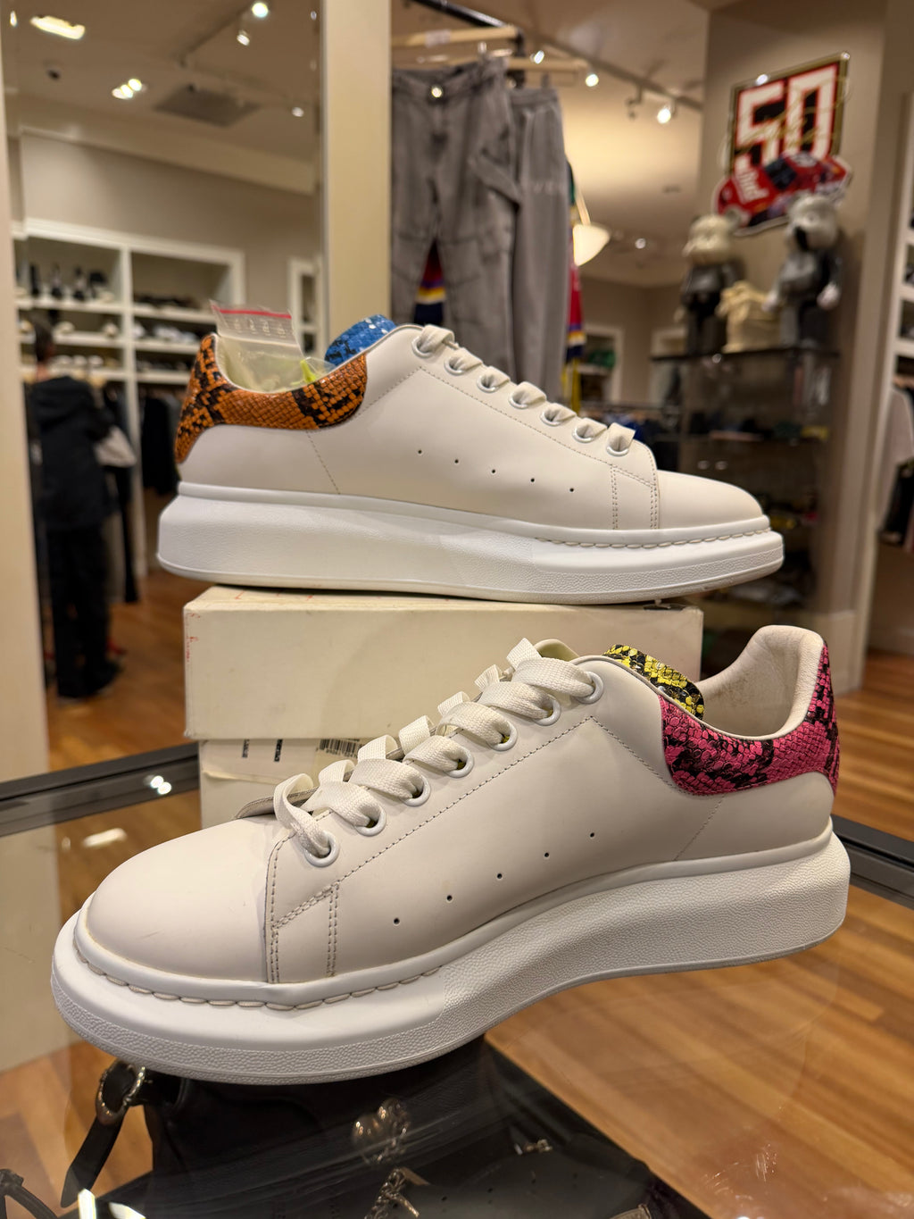Alexander McQueen Oversized Sneaker - White/Multi Python