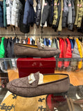 Gucci Jordaan loafer in dark brown GG canvas