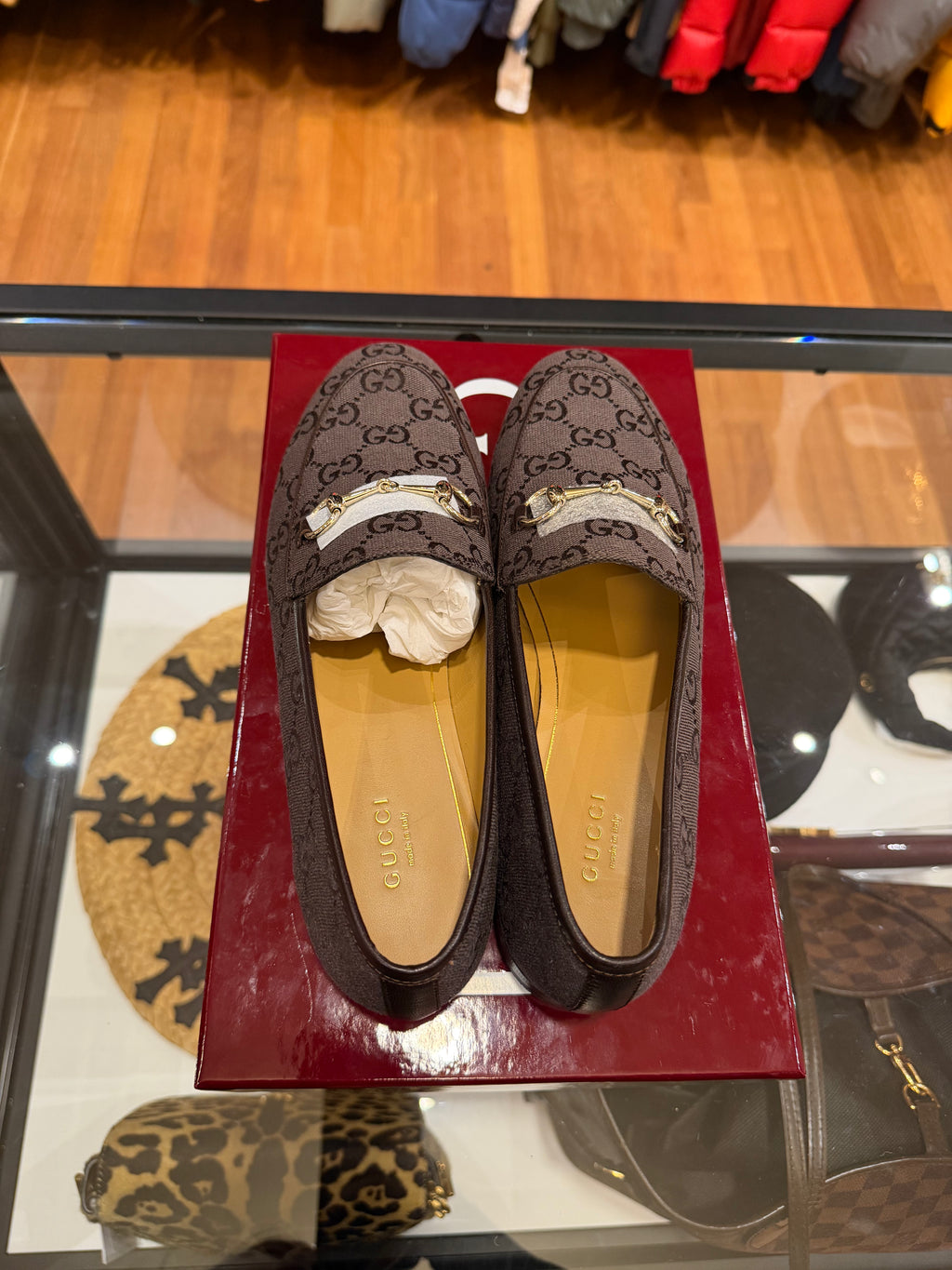 Gucci Jordaan loafer in dark brown GG canvas