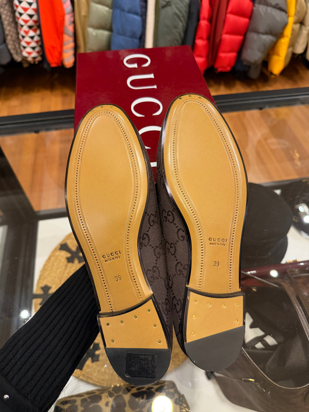 Gucci Jordaan loafer in dark brown GG canvas