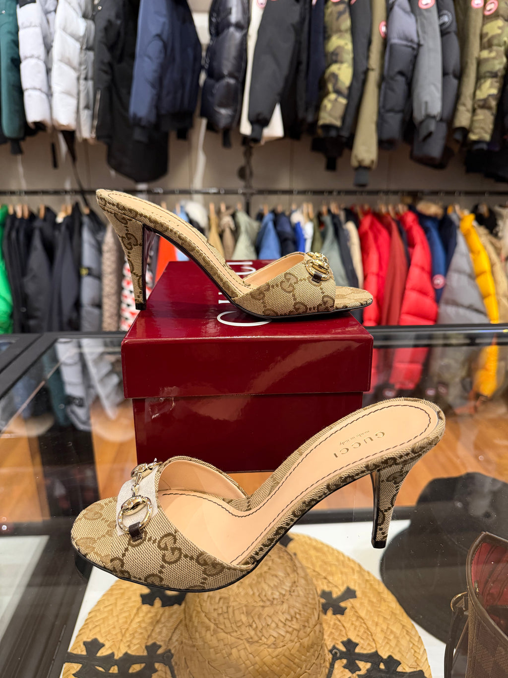Gucci Monogram Horsebit Mules
